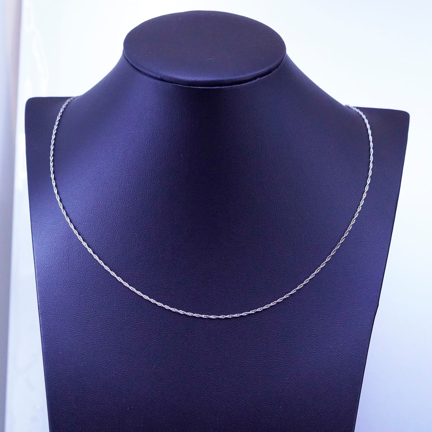 24”, 1.6mm, Sterling 925 silver handmade necklace, 925 twisted curb link chain