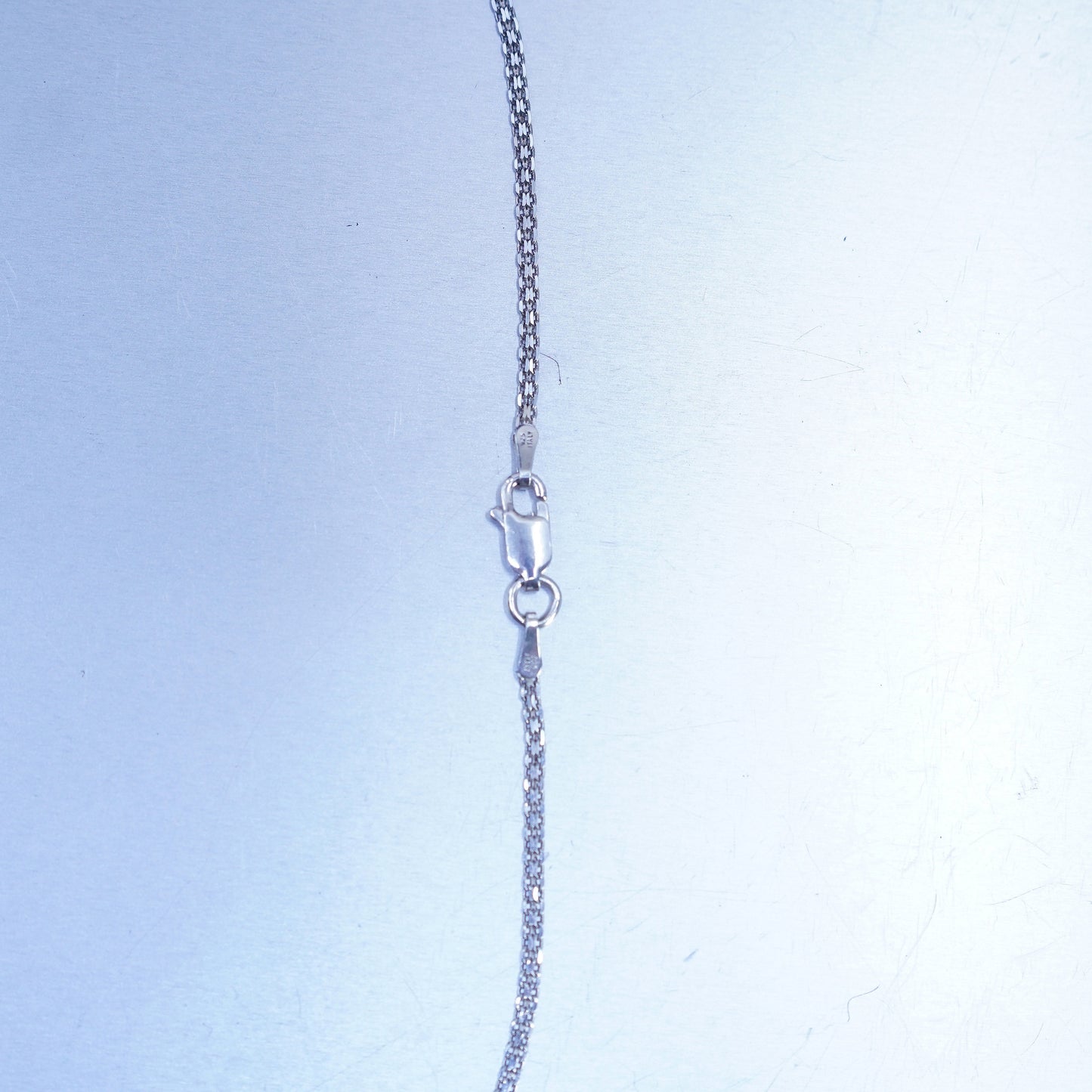 17” 2mm, vintage Italy Sterling 925 silver flatten curb chain necklace
