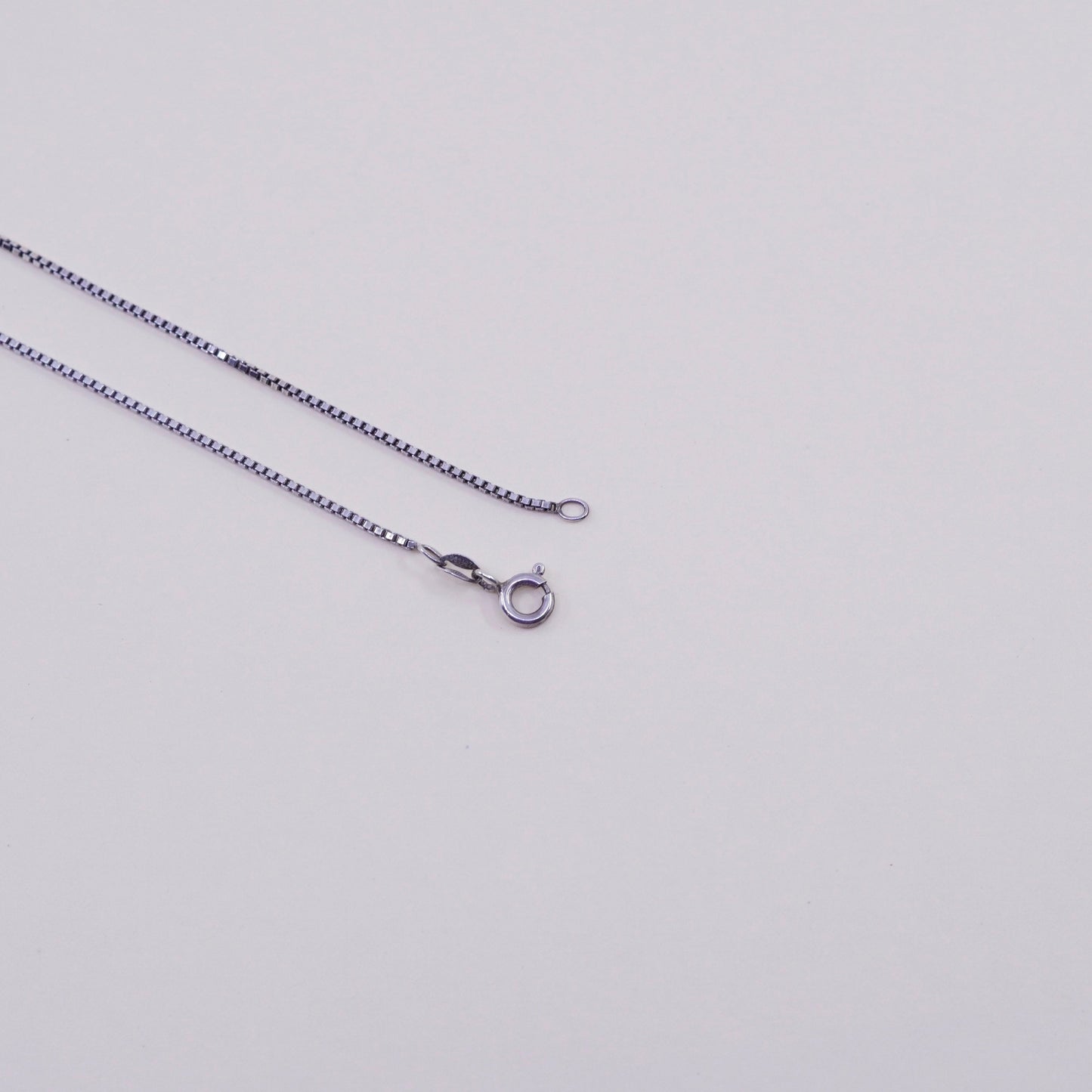 24”, 1mm, Vintage Italian sterling 925 silver box chain, made in Italy chain, stamped 925