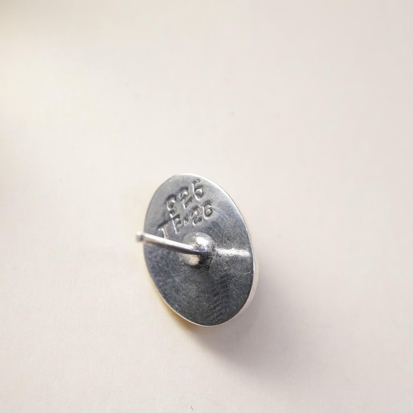 Vintage Mexican Sterling 925 silver stud with artisan glass, single earring