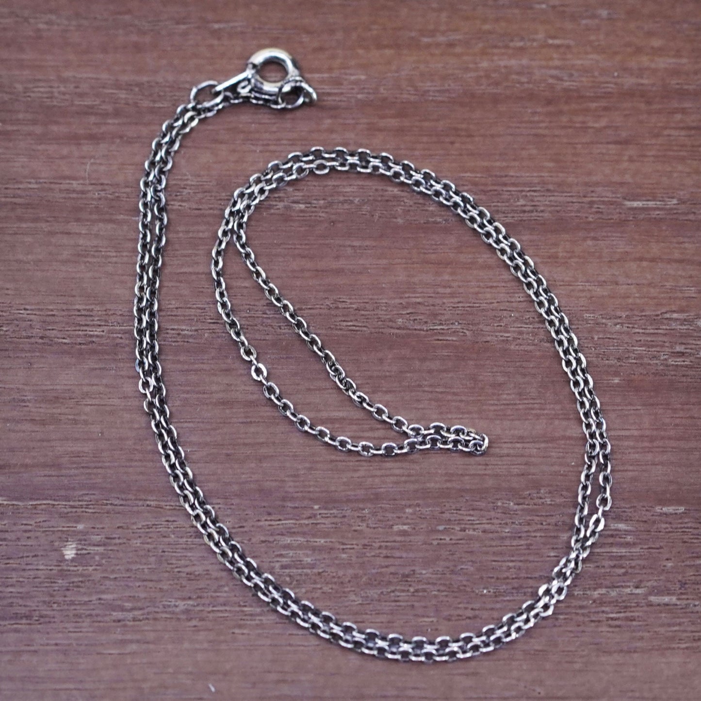18”, 1mm, vintage Sterling silver necklace, 925 circle chain