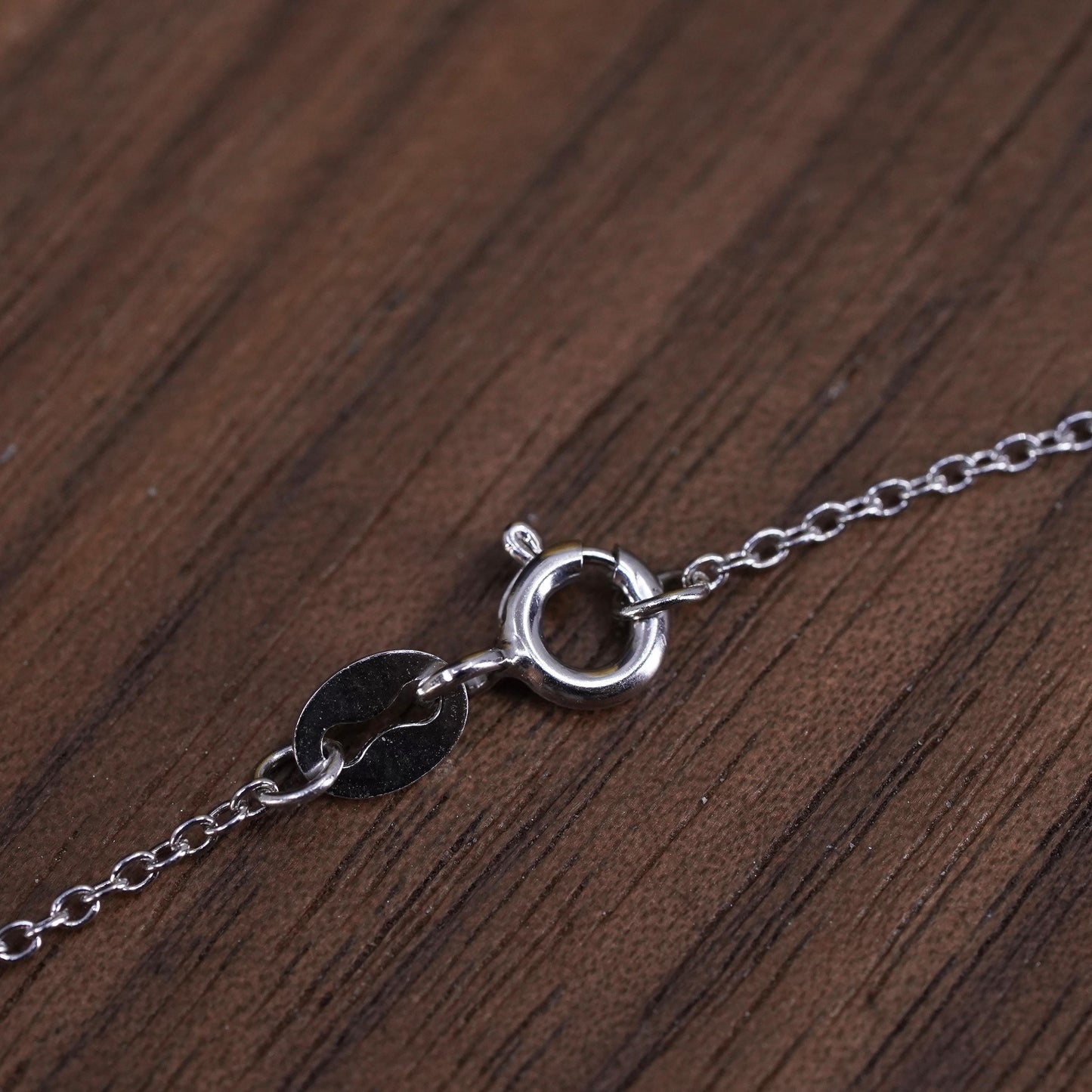 18", 1mm, vintage Sterling silver necklace, Italy 925 circle chain