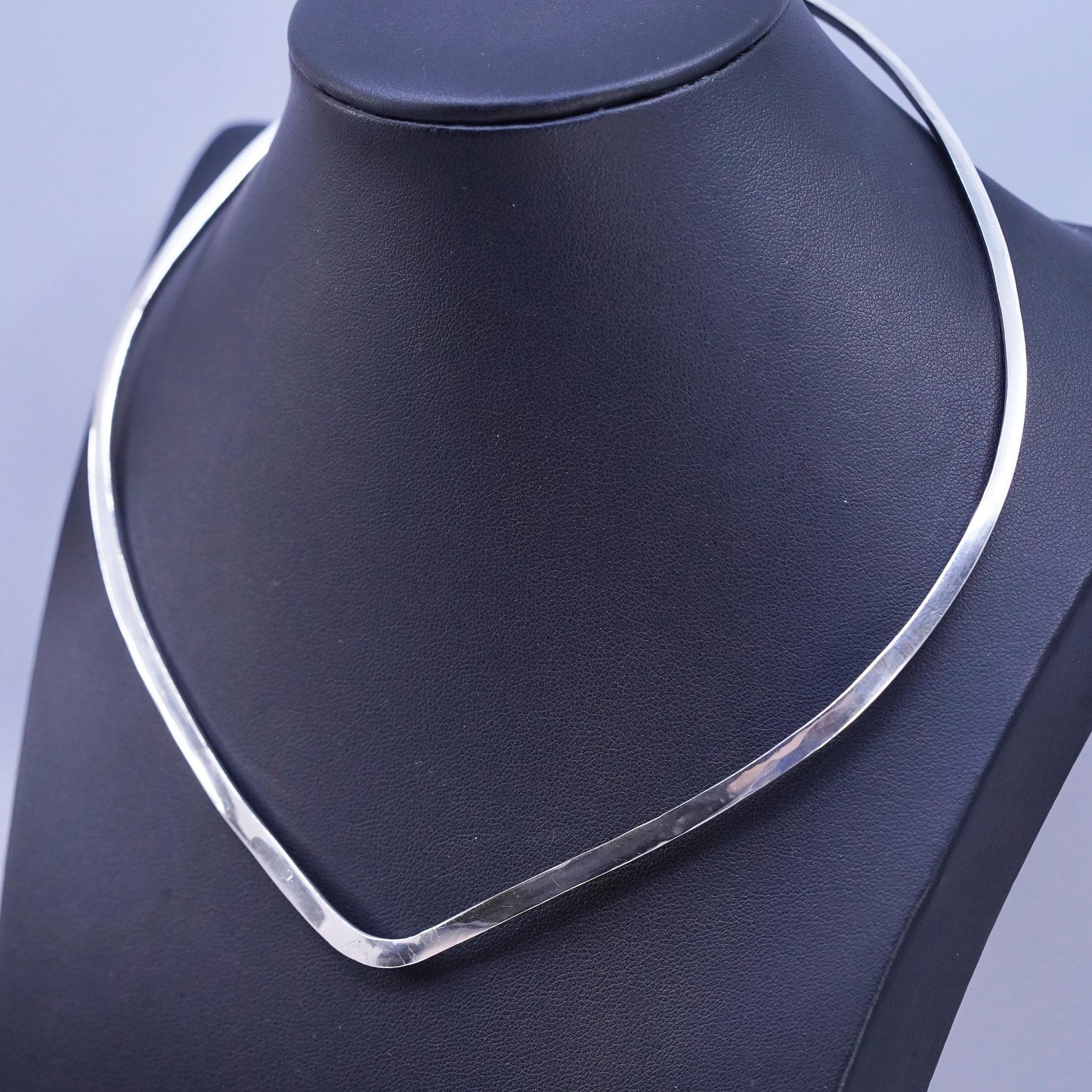 14", vintage Sterling silver necklace, woven braided 925 choker collar necklace