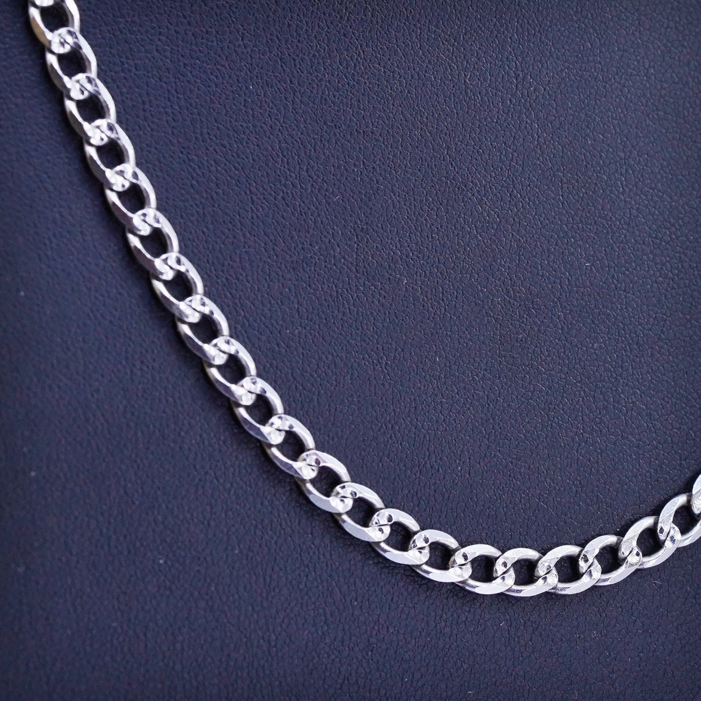 20” 5mm, vintage Italy Sterling 925 silver curb chain necklace