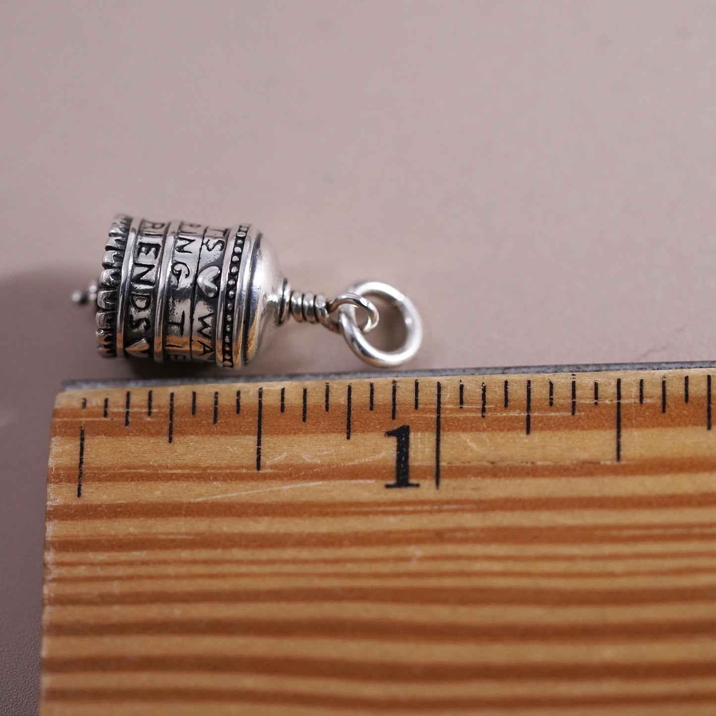 Vintage Sterling silver handmade chime, bell, ring, 925 harmony ball