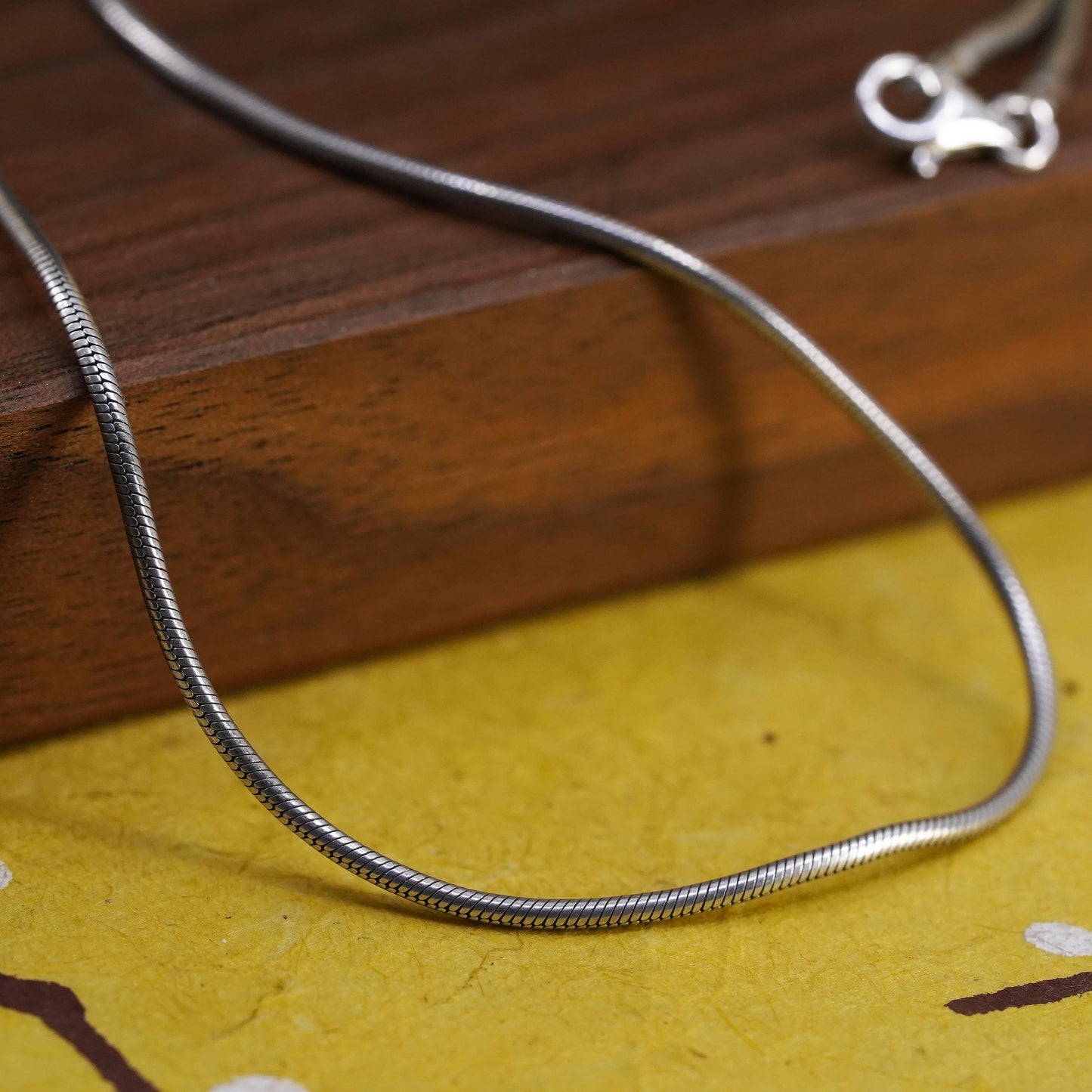 18" 1.6mm, vintage Sterling silver necklace, Italian 925 snake chain