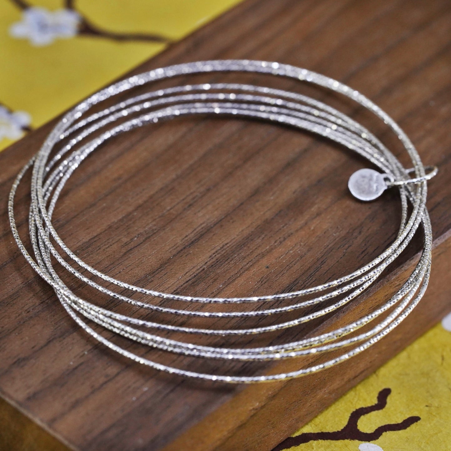 7.75", SILPADA Sterling Silver lasting impressions Multi BANGLE Bracelet B3008