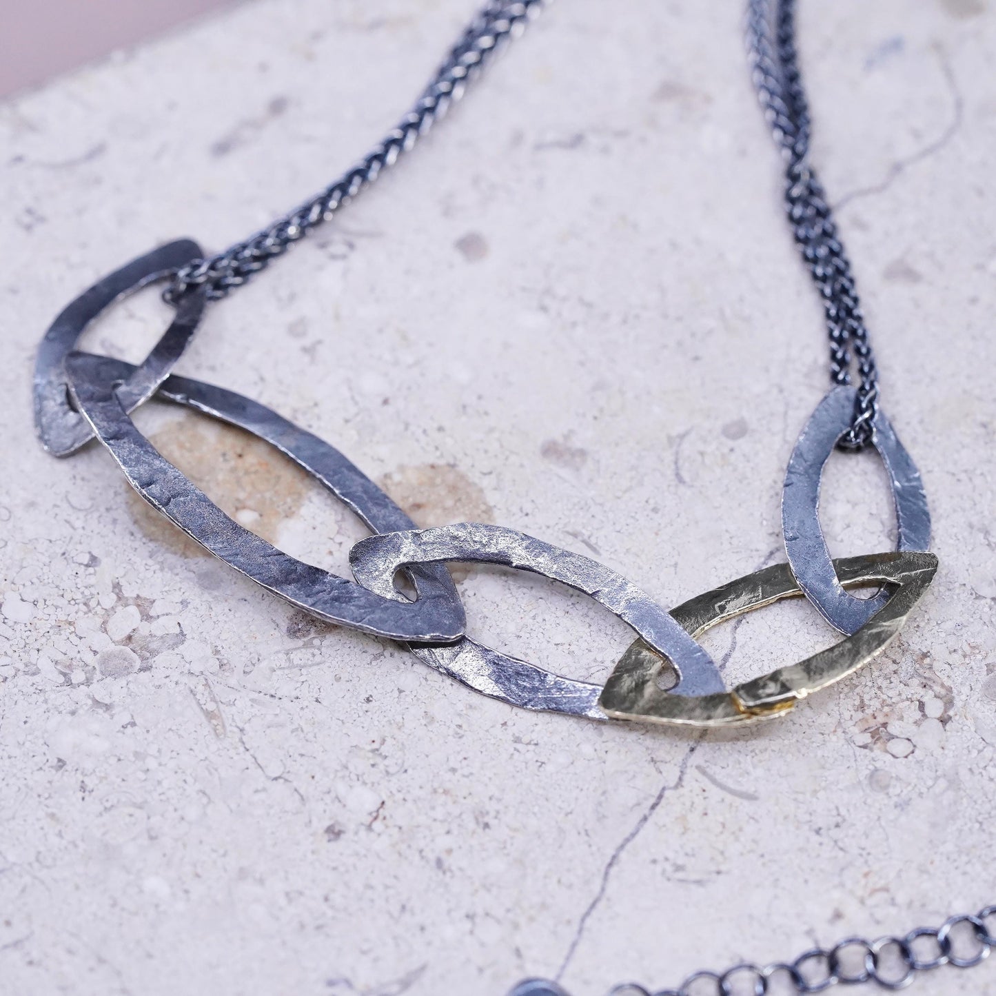 16+2", Silpada Sterling Silver 925 double strands wheat necklace leafy pendant