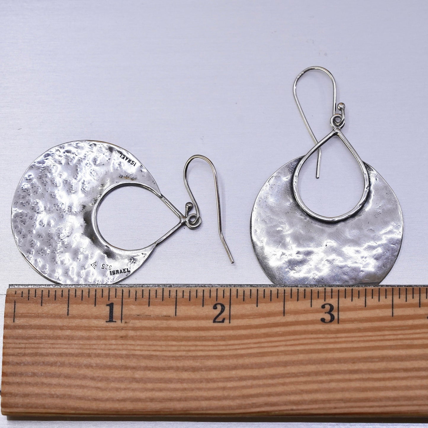 Silpada W1539. Half Moon Bay Sterling Silver hammered disc Earrings. Vintage.