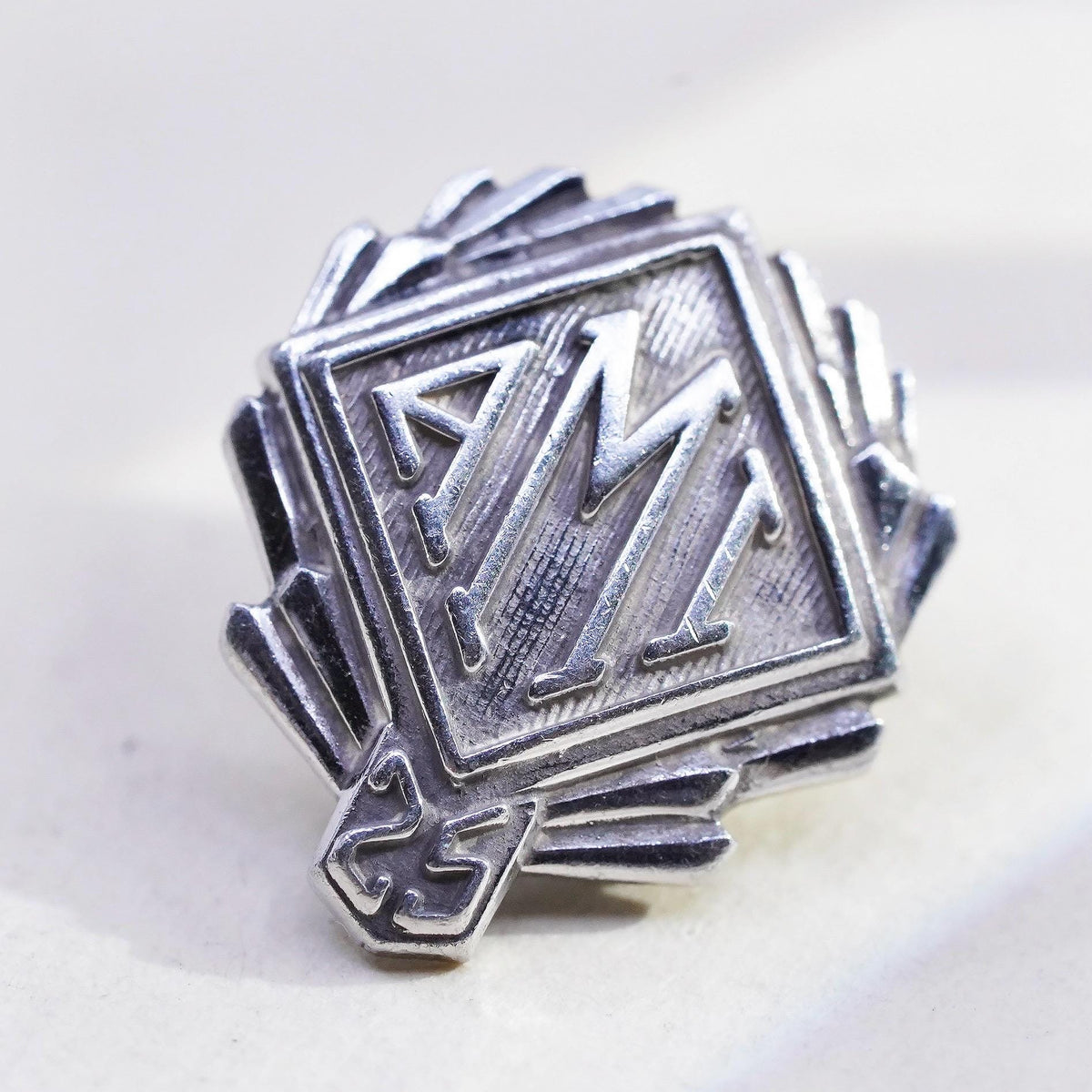 VTG 925 Sterling Silver American Meat Institute AMI 25 Year Service Lapel Pin,
