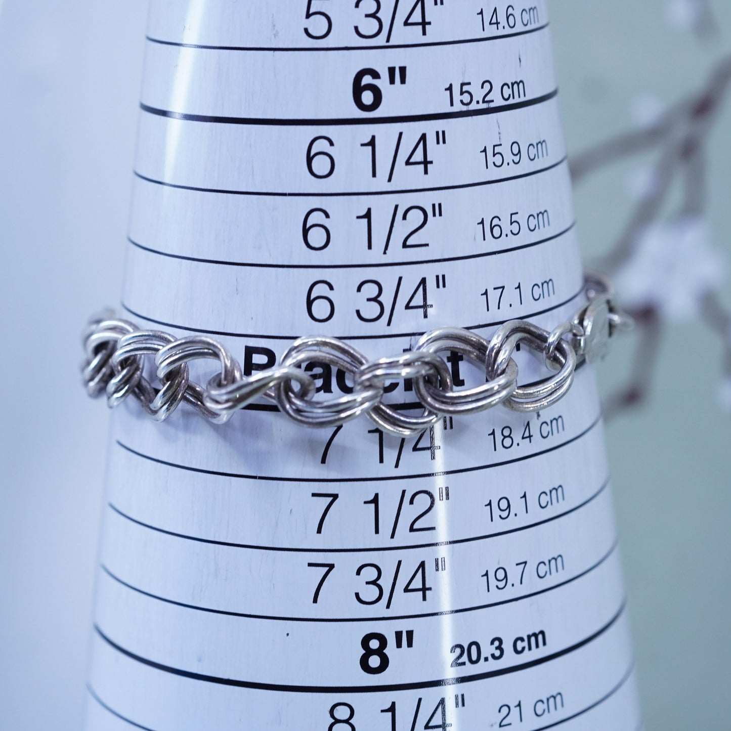 7” 10mm, Vintage Prochain sterling silver bracelet, 925 double curb chain