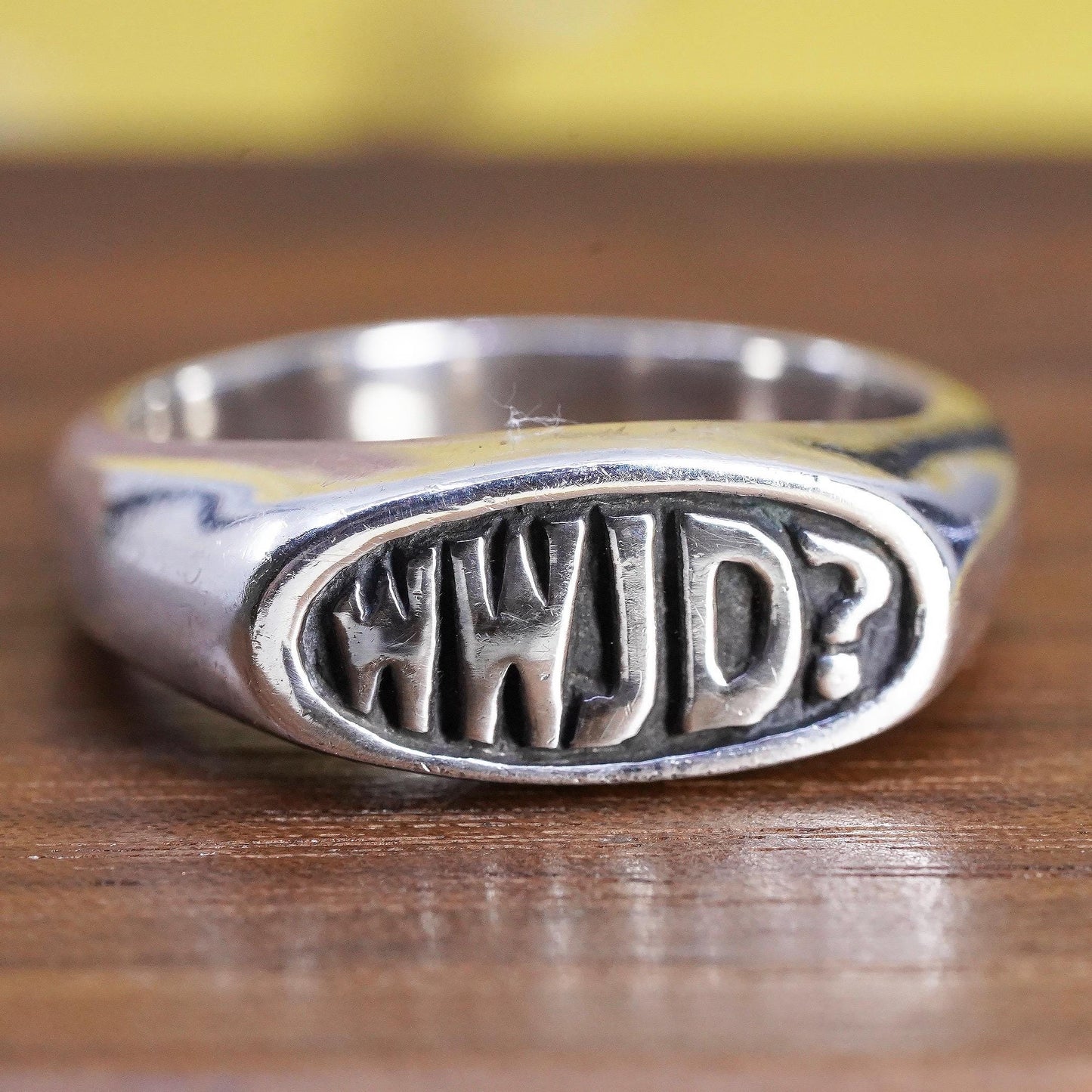 SZ 10.25, WWJD Sterling Silver 925 Ring, What Would Jesus Do Signet Ring, Faith