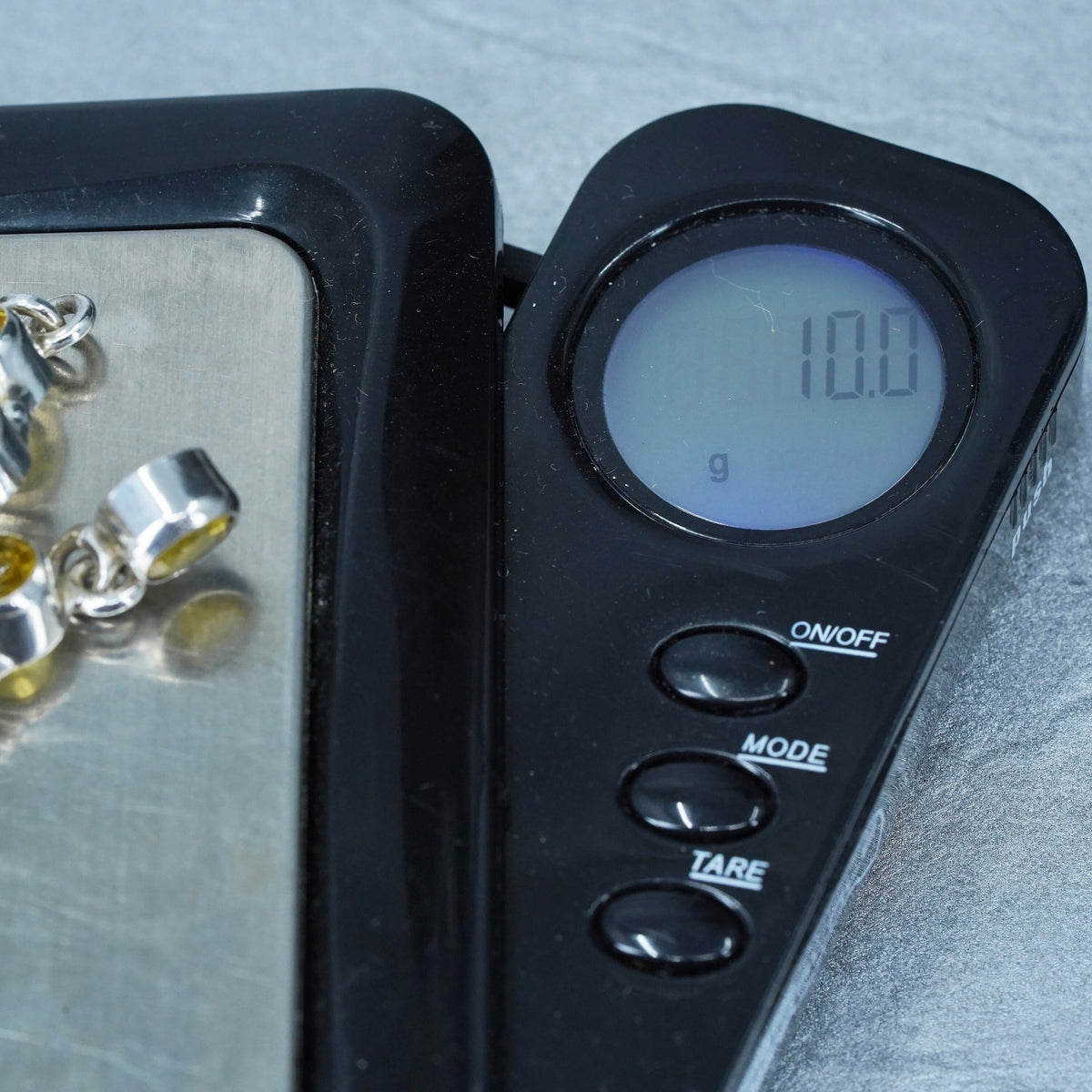 Vintage Sterling 925 silver handmade flower earrings with citrine