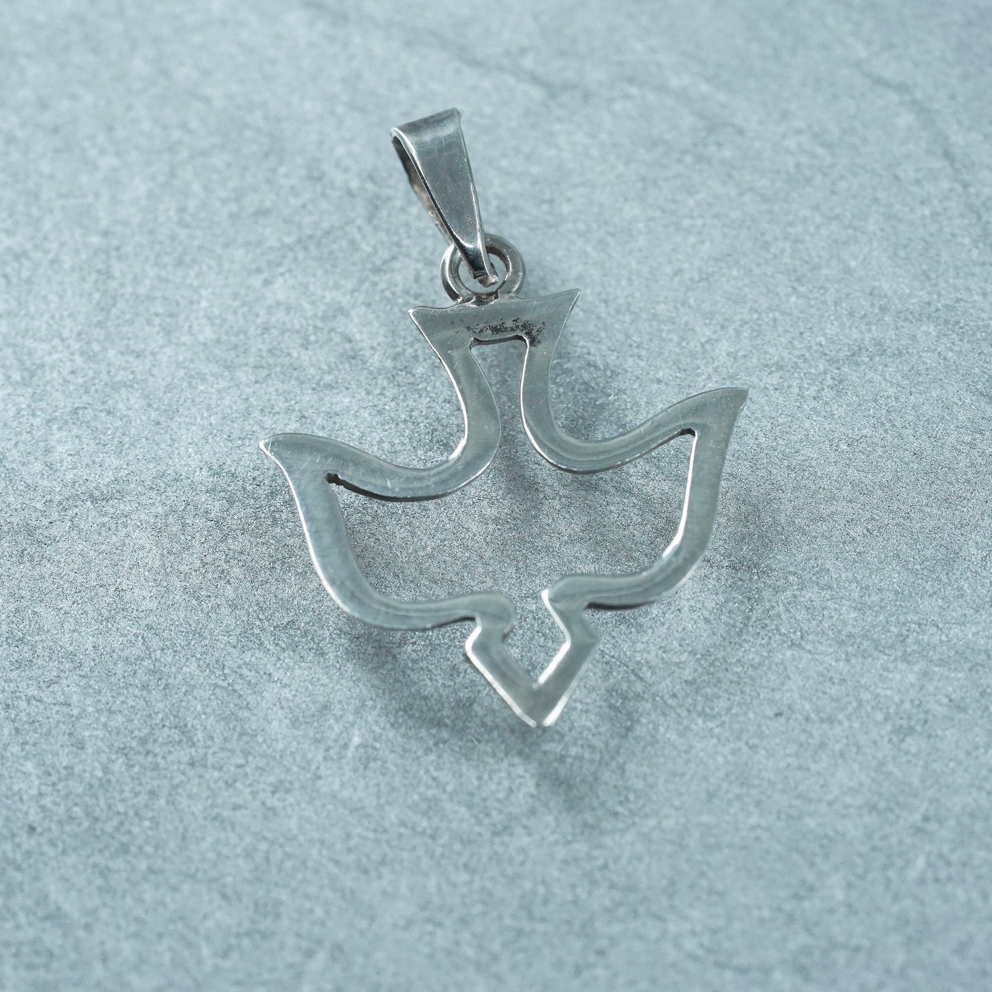 Vintage Sterling silver handmade charm, 925 dove bird pendant