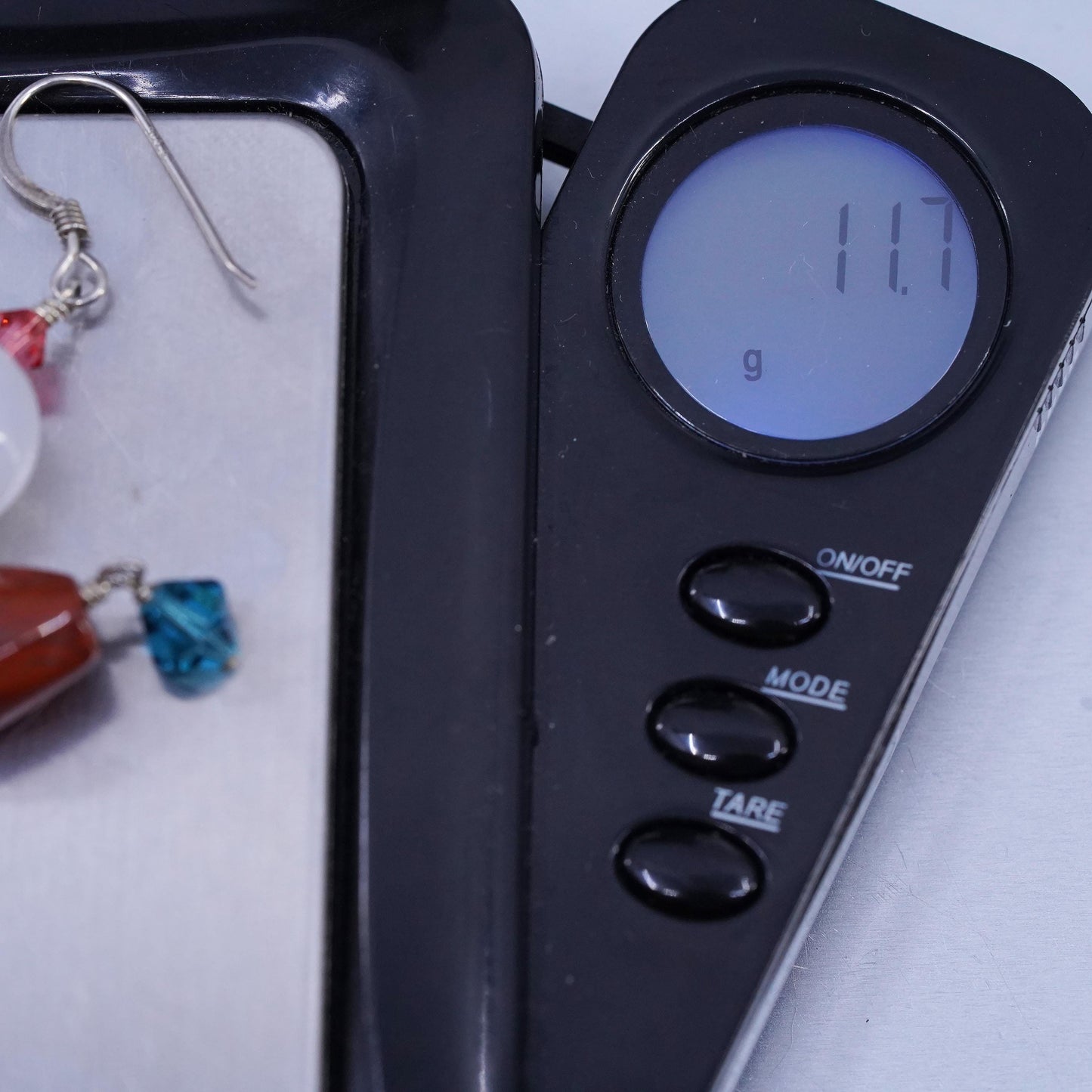 Vintage Sterling Silver Handmade Earrings, 925 Silver Hook with Jasper nuggets