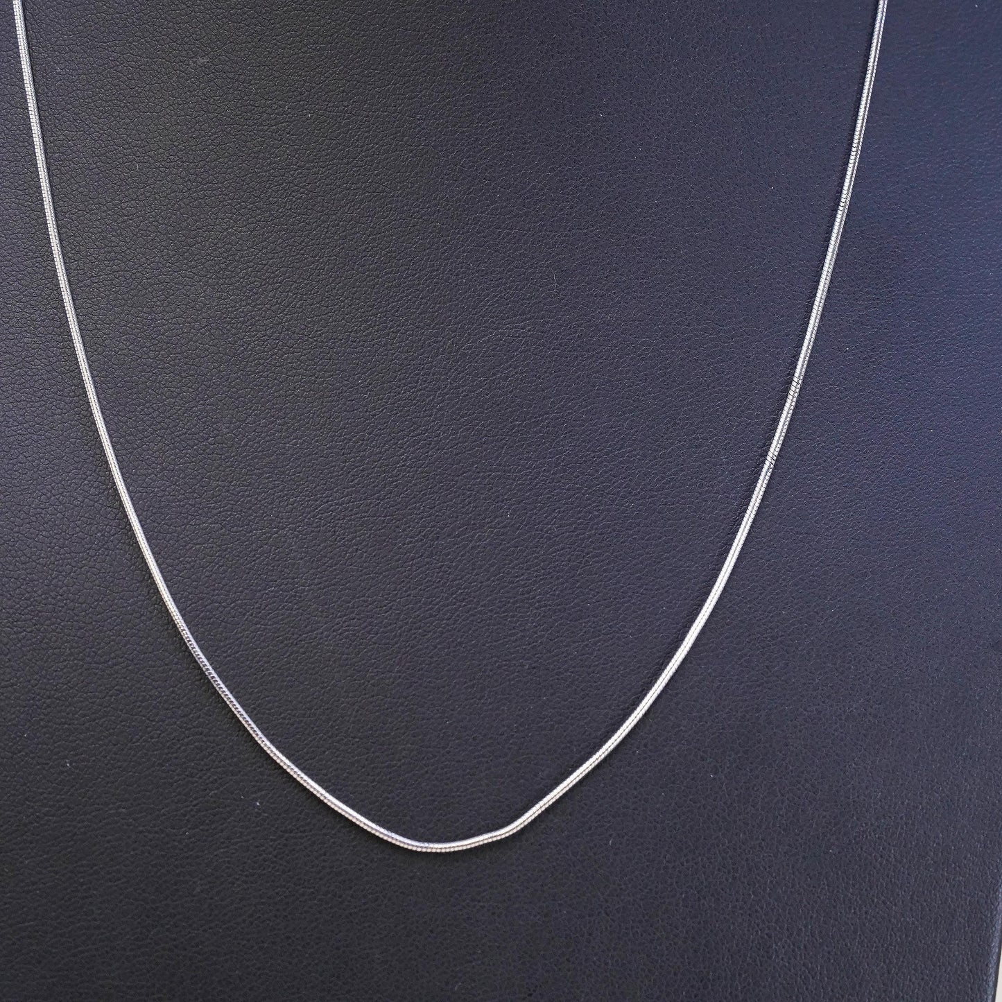 17+2", 1mm, Vintage sterling silver snake chain, 925 necklace