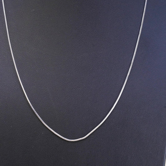 17+2", 1mm, Vintage sterling silver snake chain, 925 necklace