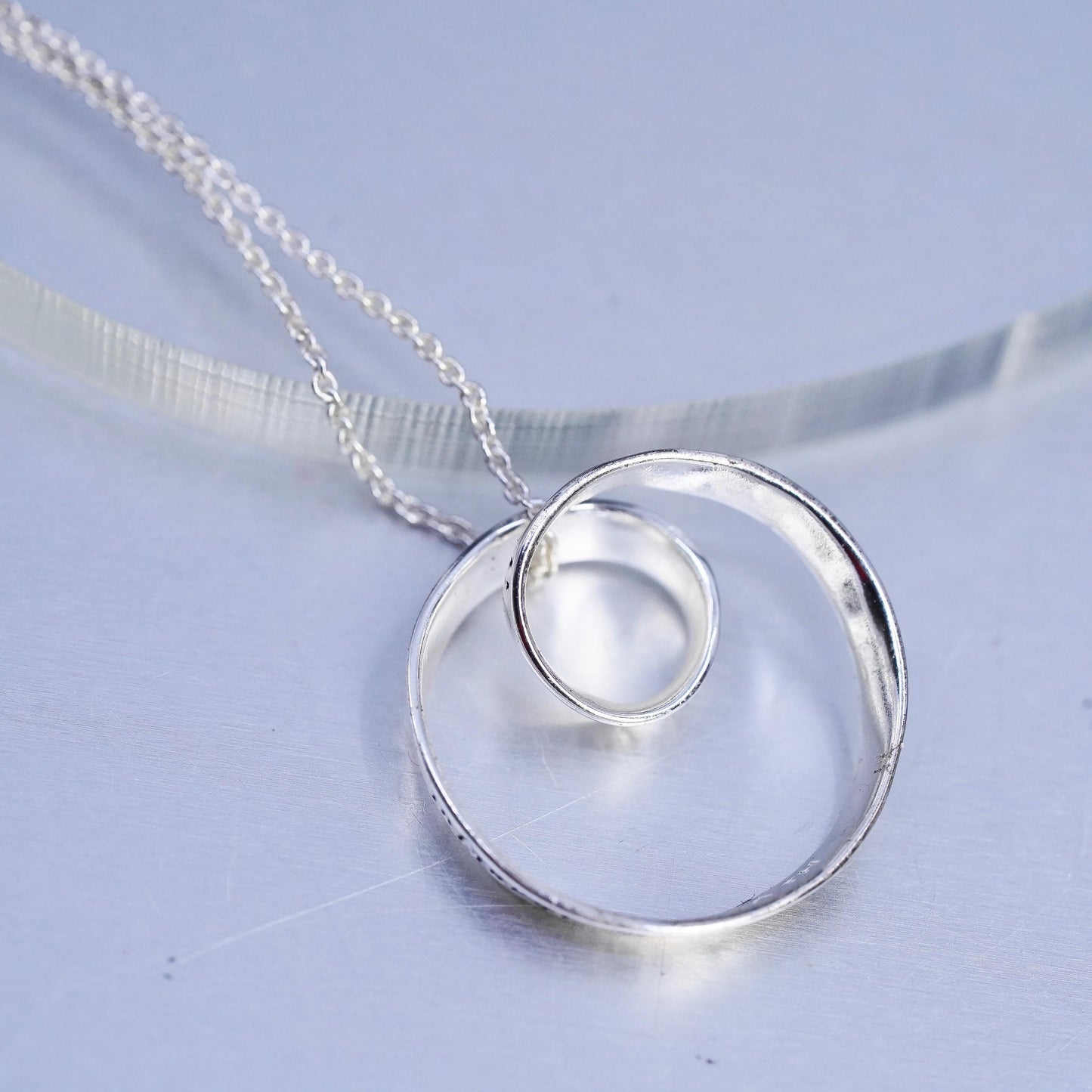 16+2", Sterling 925 silver pendant necklace loop pendant I am thankful God's