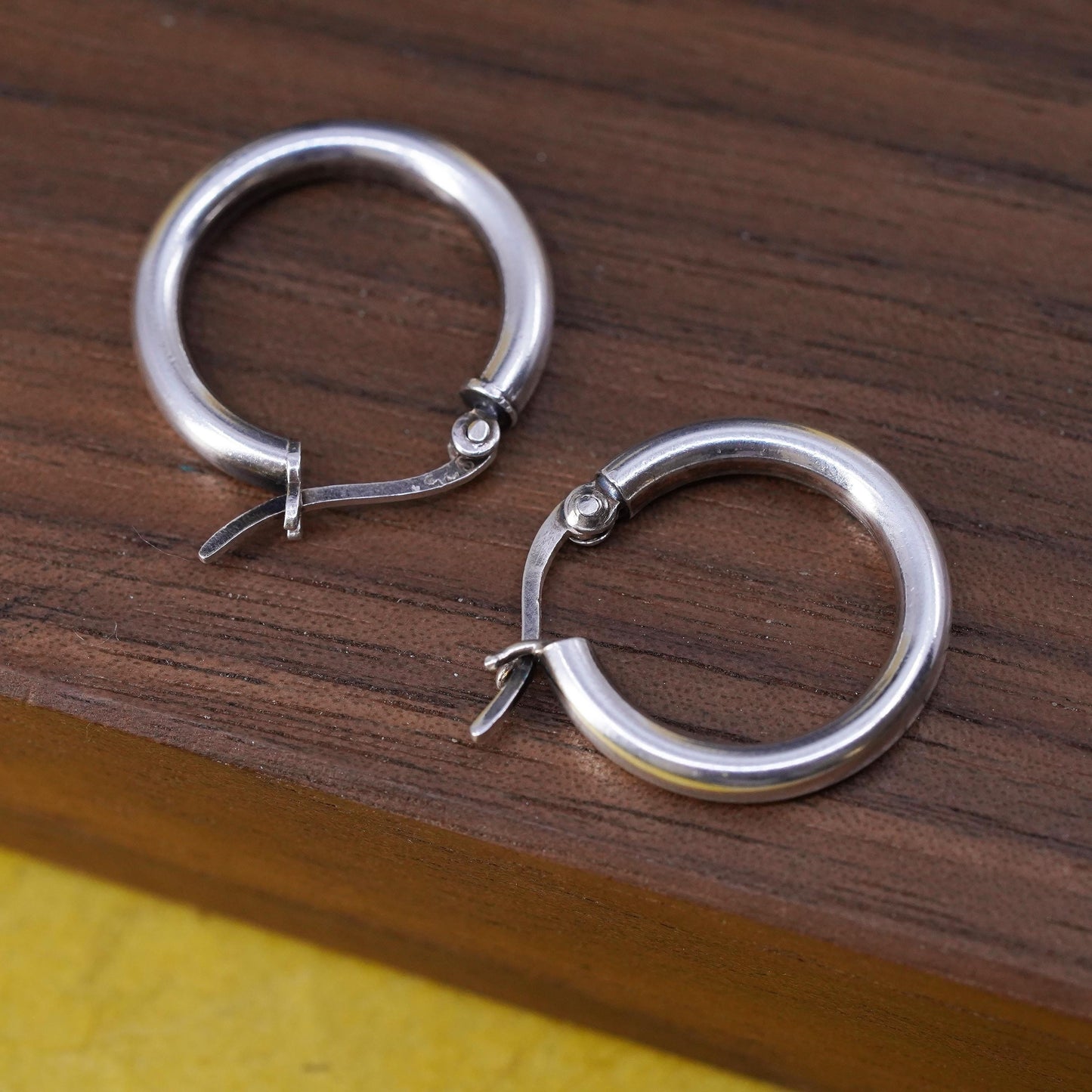 0.75”, Vintage Sterling silver handmade earrings, 925 hoops