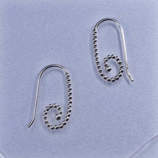 Vintage Sterling 925 silver handmade earrings with beads
