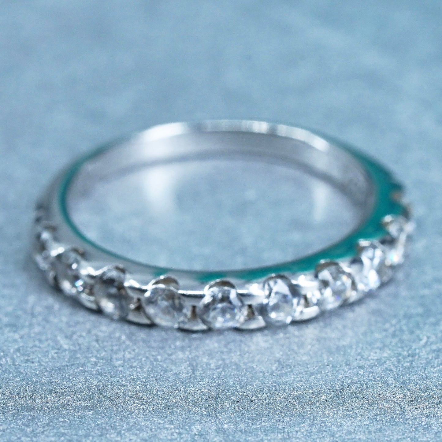 Size 5, vintage southwestern Sterling 925 silver wedding ring, Cz band