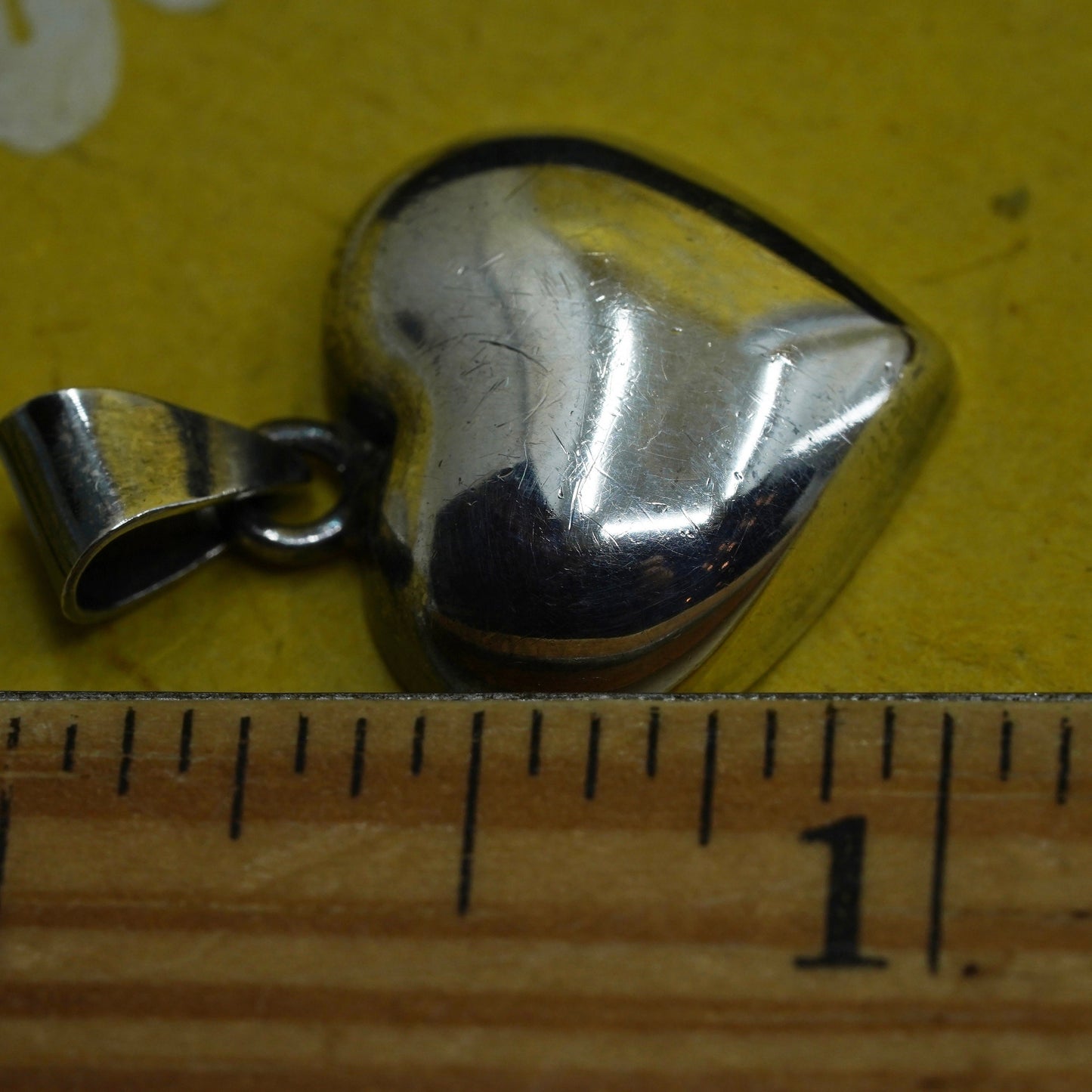 Vintage Mexican Sterling silver handmade charm, 925 heart pendant
