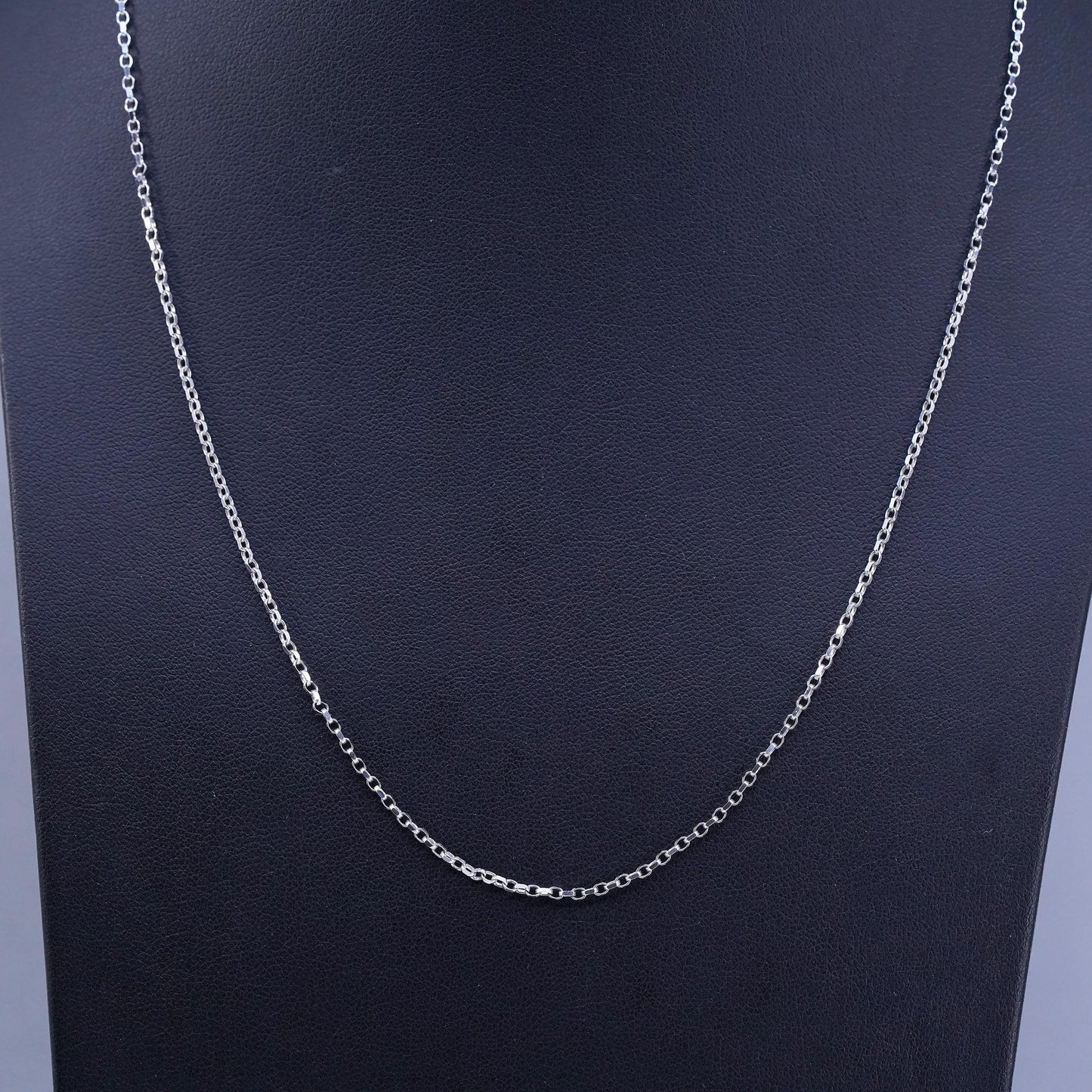 20” 1.6mm, vintage Italy Sterling 925 silver textured snake chain necklace
