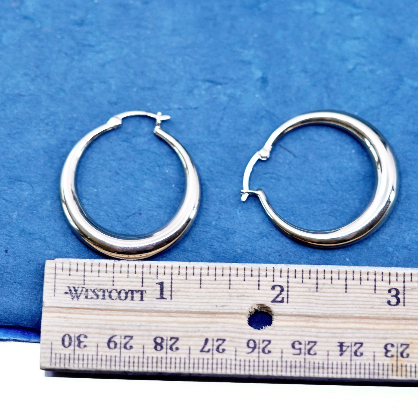 1.25”, vermeil gold filled Sterling 925 silver puffy hoop earrings, huggie
