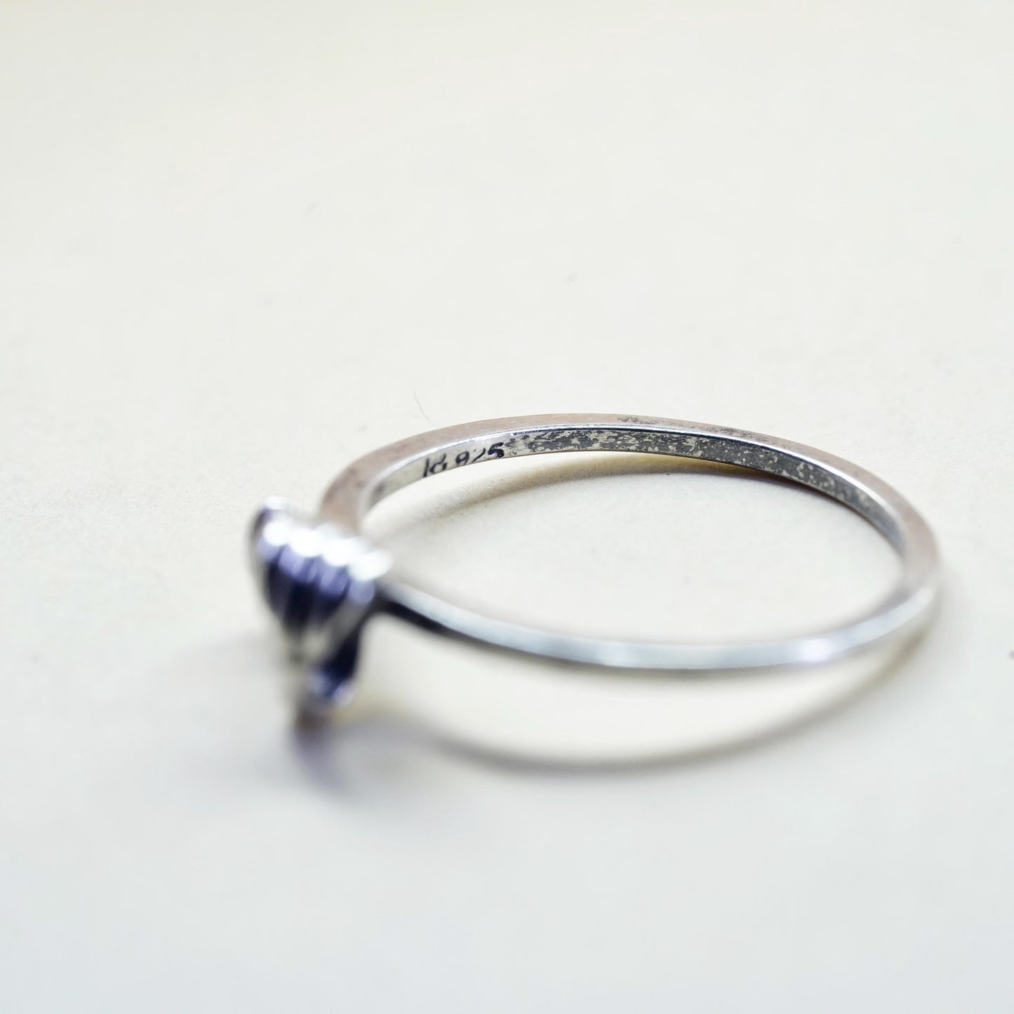 Size 6.25, vintage Sterling silver handmade ring, 925 hand stackable band