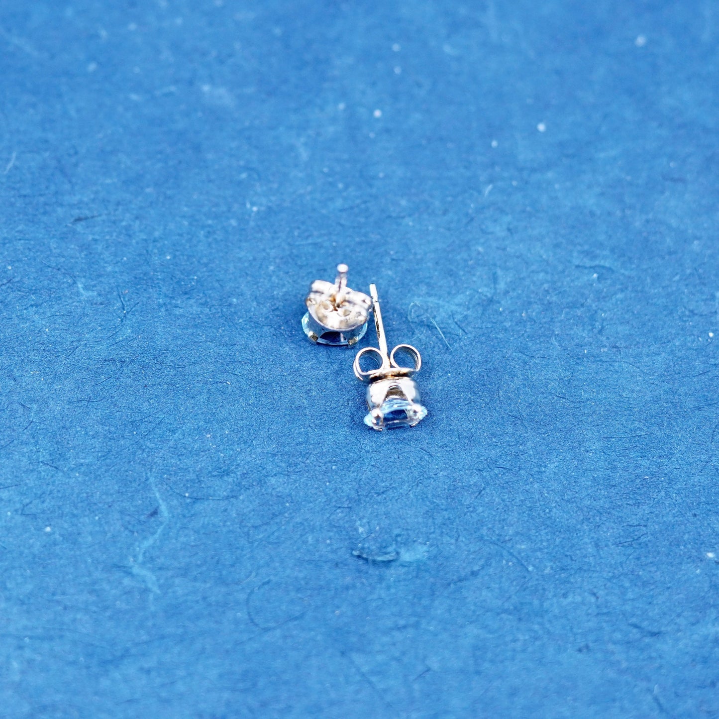 vermeil gold over Sterling silver handmade earrings, 925 studs with topaz