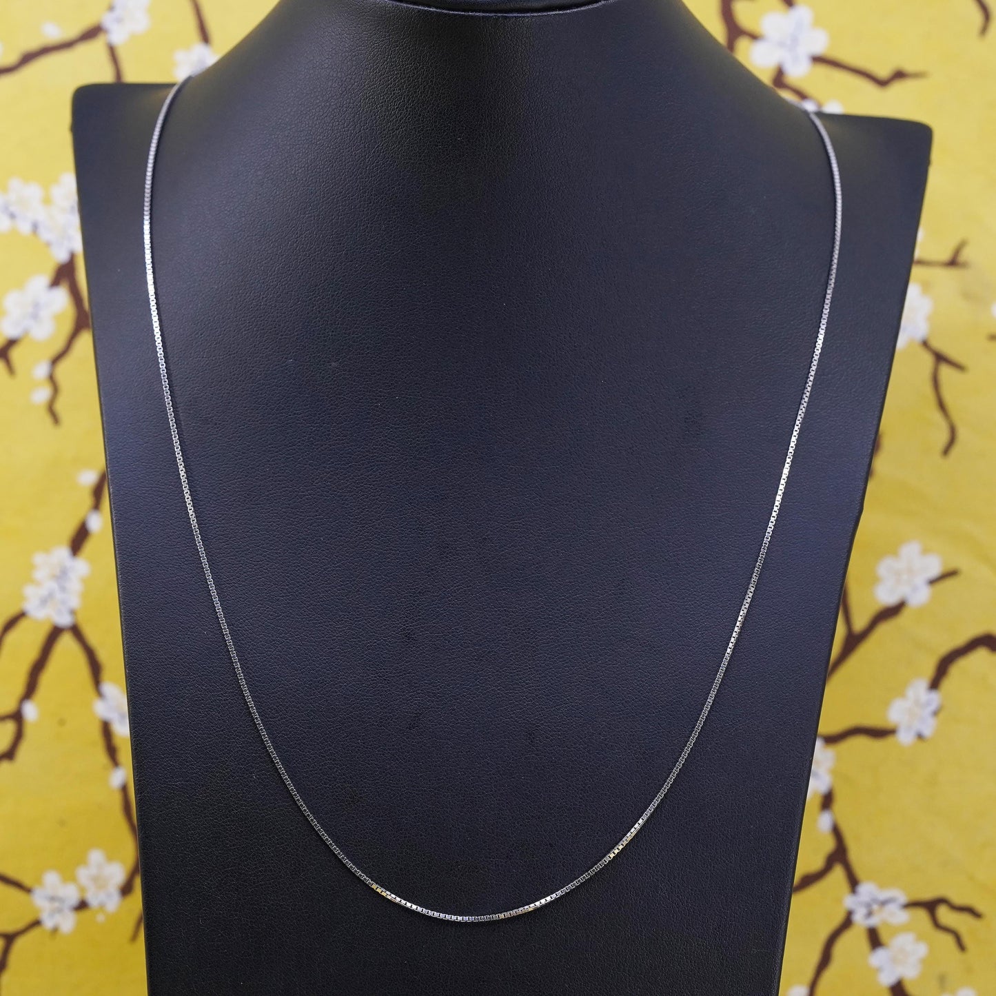 22" 1mm, vintage Sterling silver adjustable necklace, Italian 925 box chain