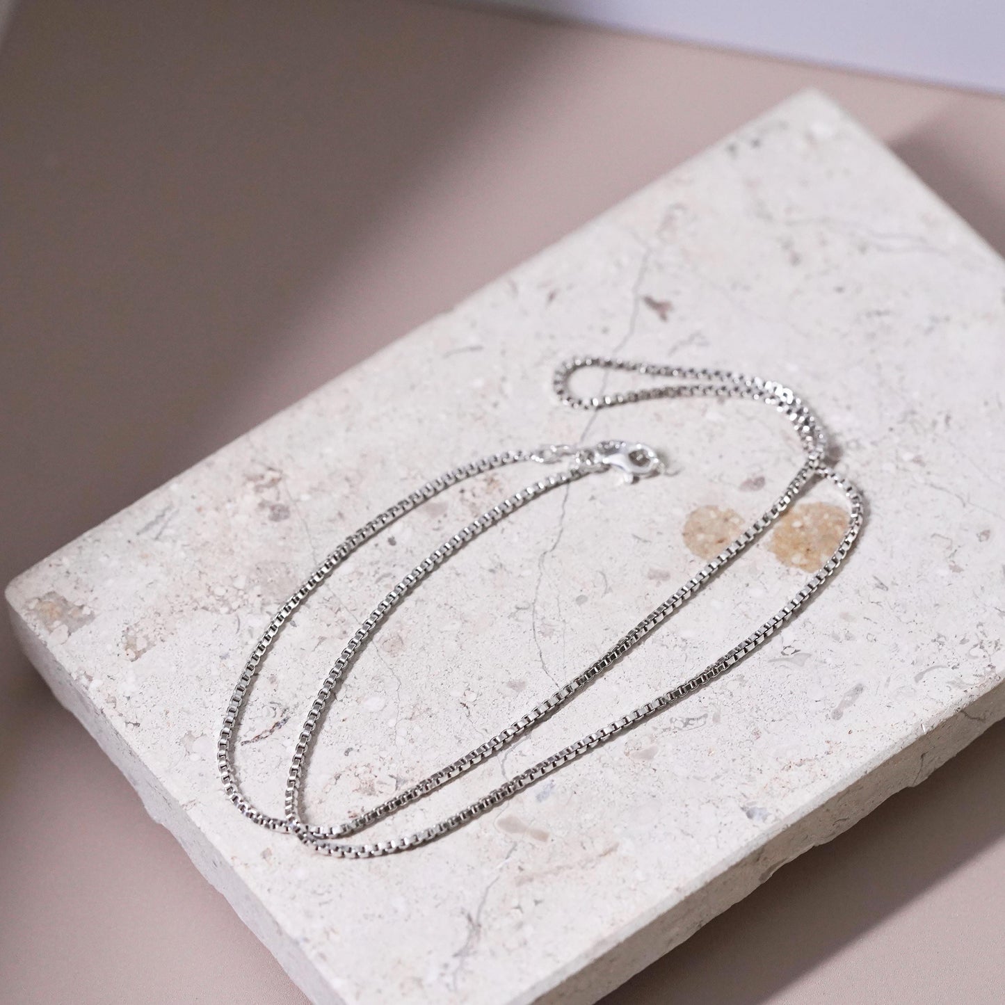 20" 2mm, vintage Sterling silver necklace, 925 box chain