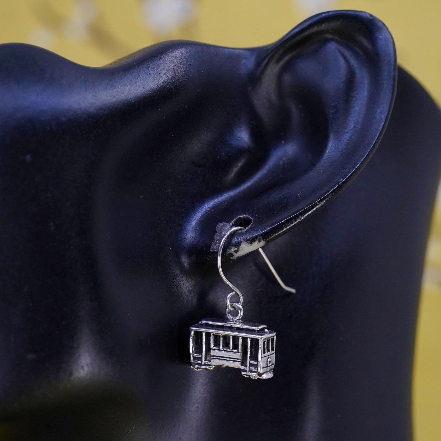 Sterling 925 Silver Cable Car Earrings | Tram Trolley charms | Travel Lover