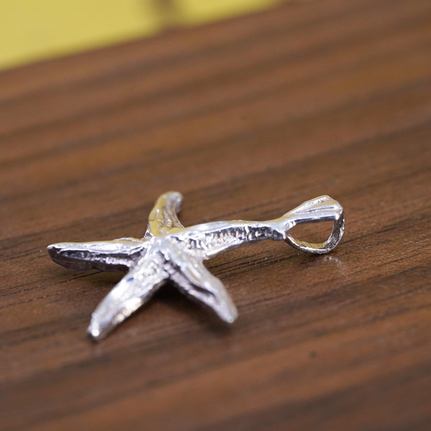 Vintage sterling silver handmade pendant, 925 star, starfish, unique