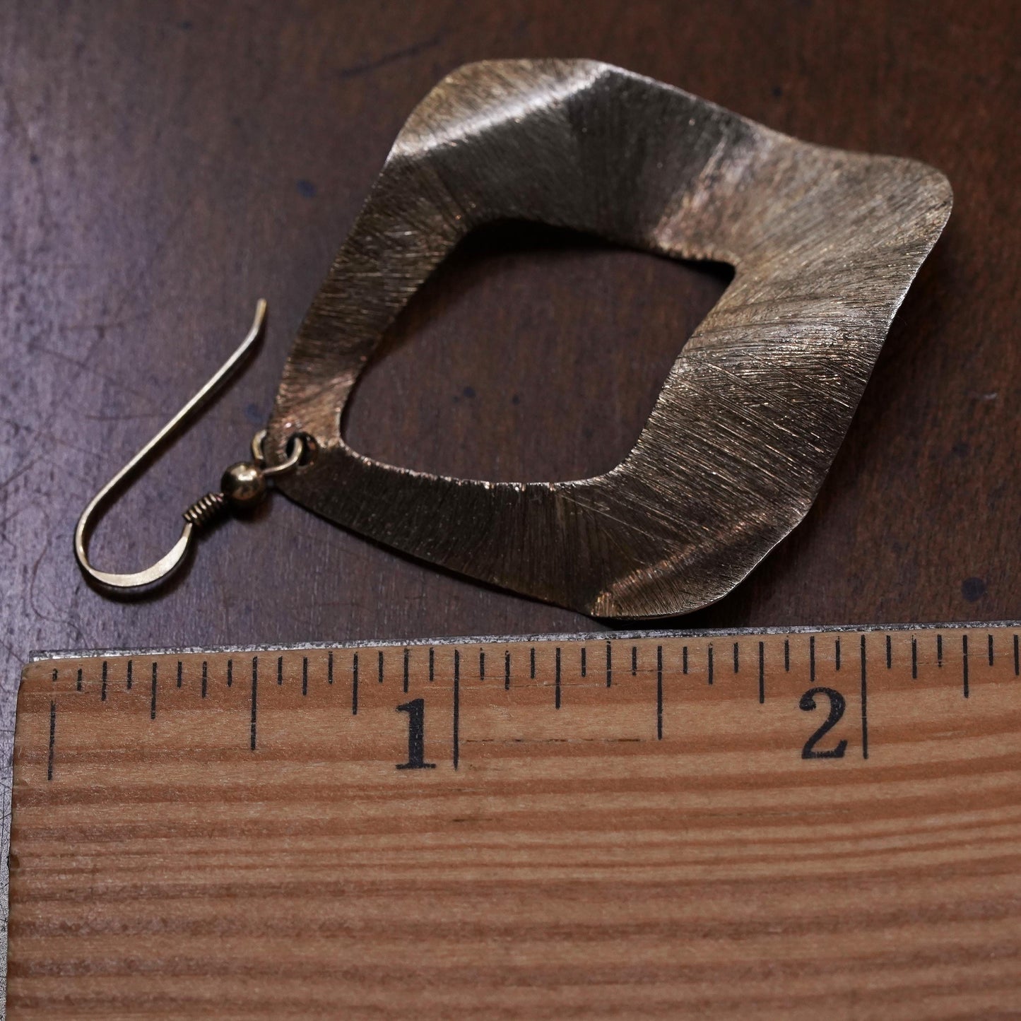 vintage matte vermeil gold over sterling silver 925 handmade single earring