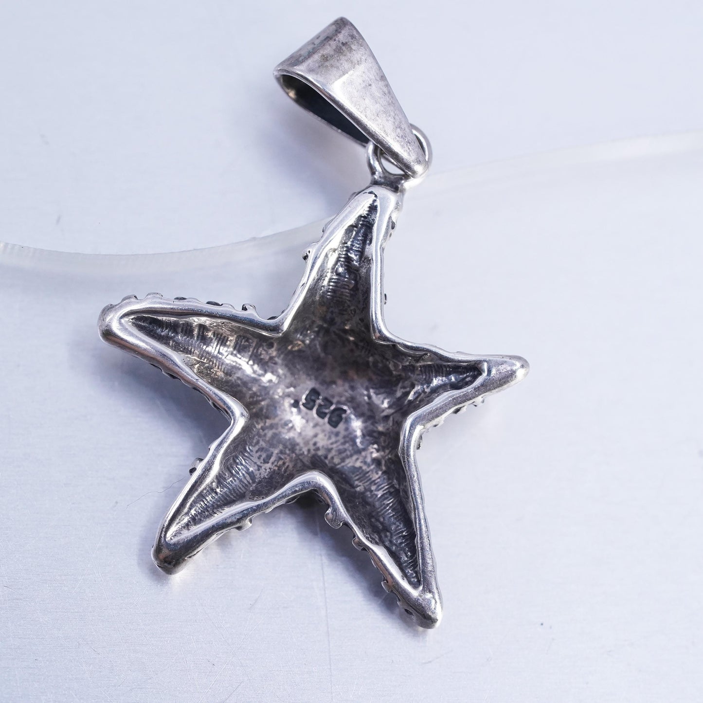 Vintage Sterling silver handmade handmade oxidized 925 starfish star