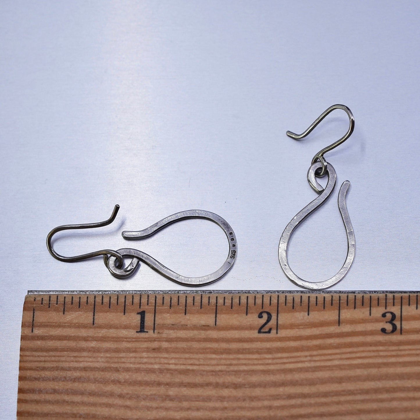 Vintage UGZ Sterling 925 silver handmade circle earrings