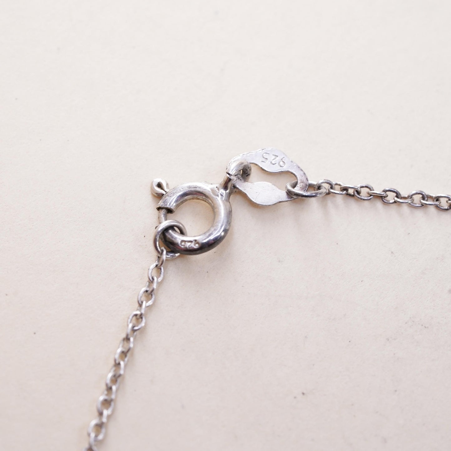 10”, Vintage sterling 925 silver bracelet, Italy circle chain cz Letter A charm