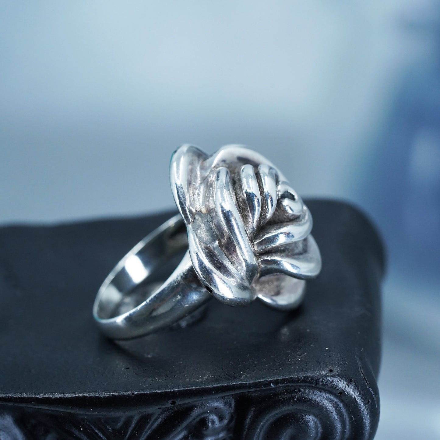 Size 6.5 vintage southwestern Sterling 925 silver handmade ring, flower band