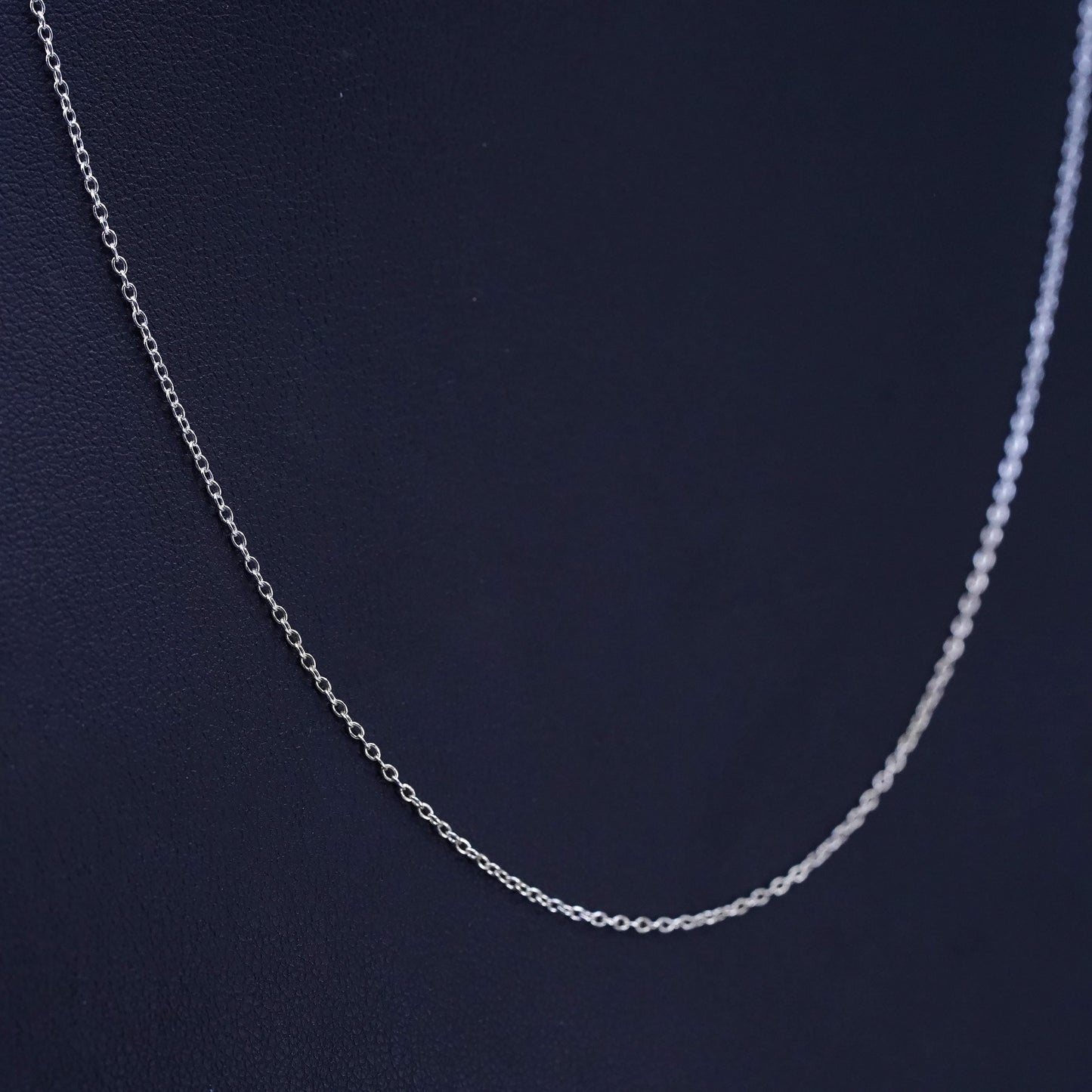 18”, 1mm, vintage Sterling silver handmade necklace, 925 circle chain