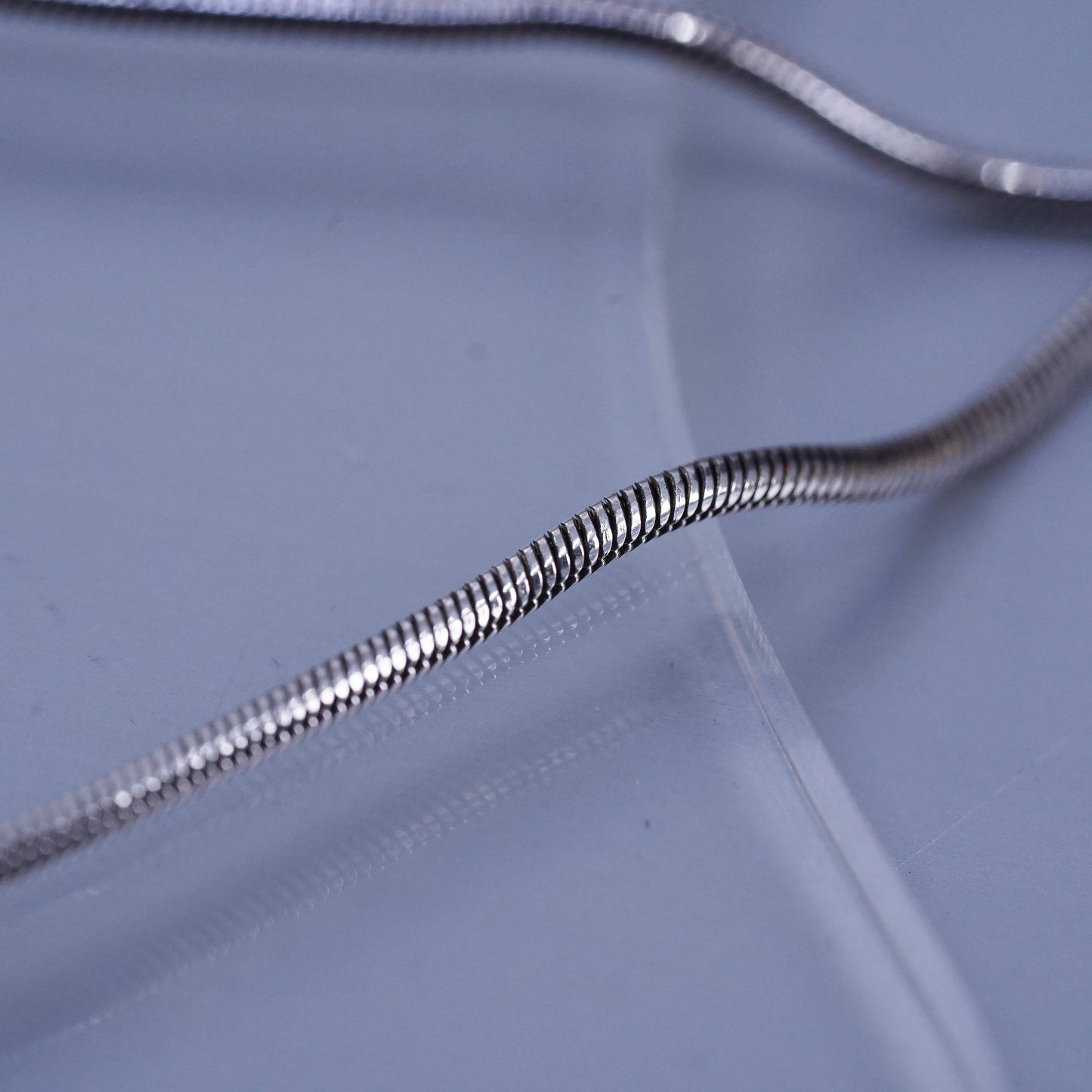 22” 1.6mm, vintage Italian Sterling 925 silver snake chain necklace