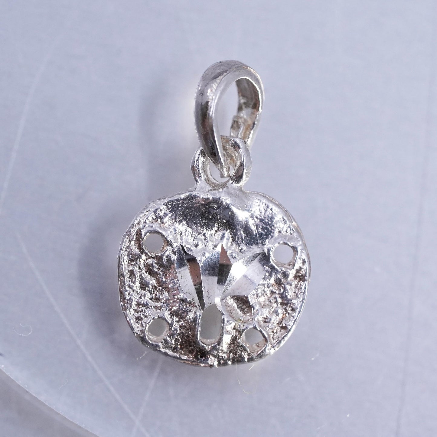 Vintage Sterling silver handmade charm, 925 sand dollar pendant