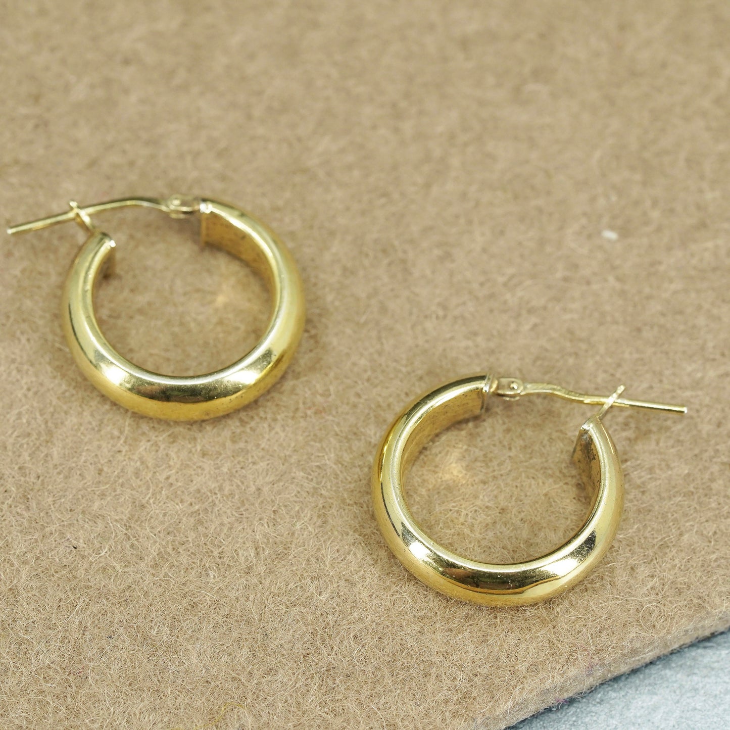 0.75”, Dyadema vermeil gold over Sterling silver earrings, 925 huggie hoops