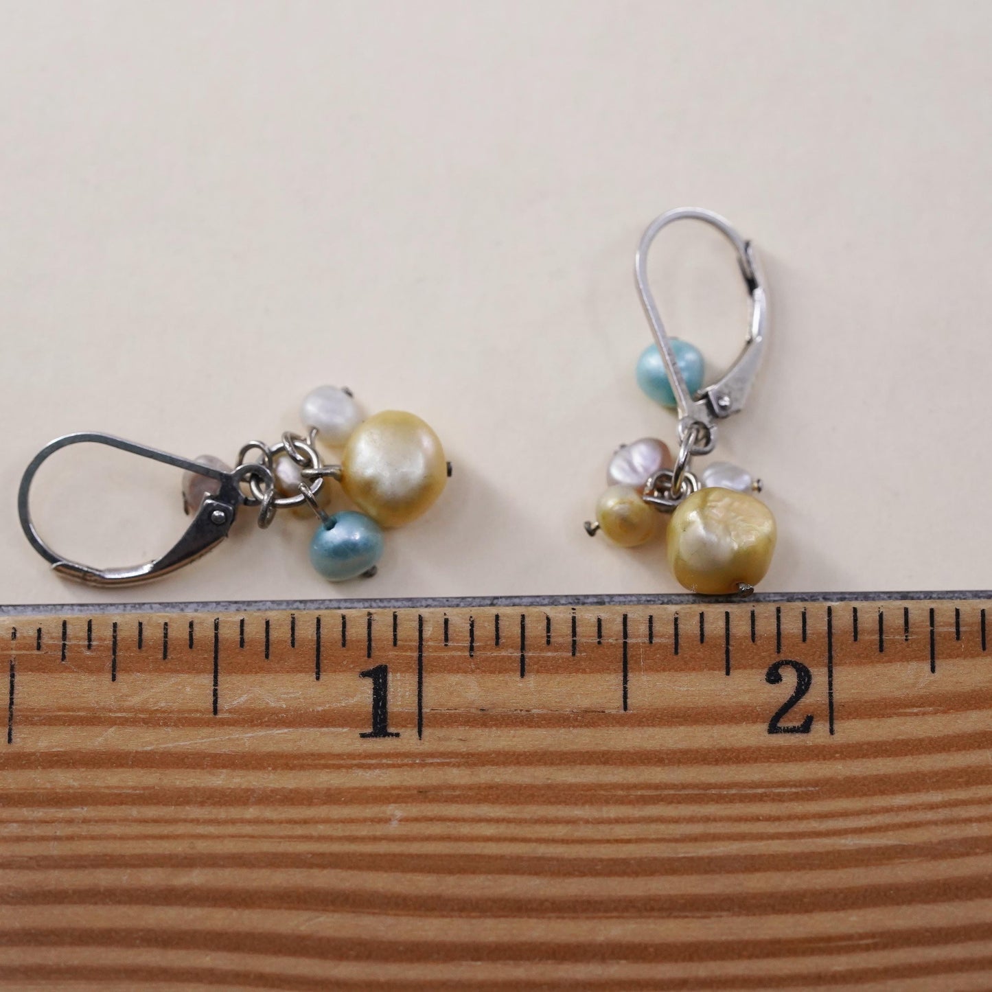 Vintage Sterling 925 silver handmade earrings with freshwater pearls