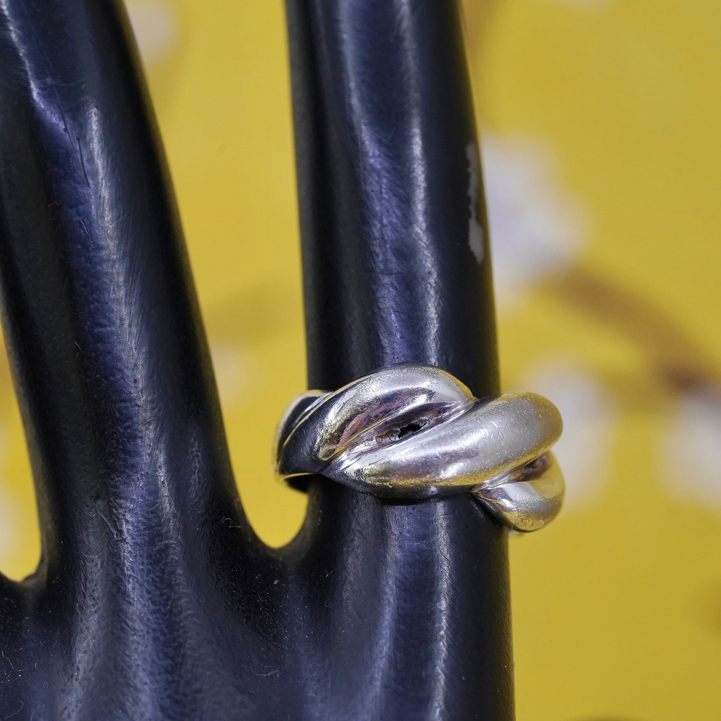 Size 7, Sterling silver handmade ring, 925 ribbed band, minimalist, modernist