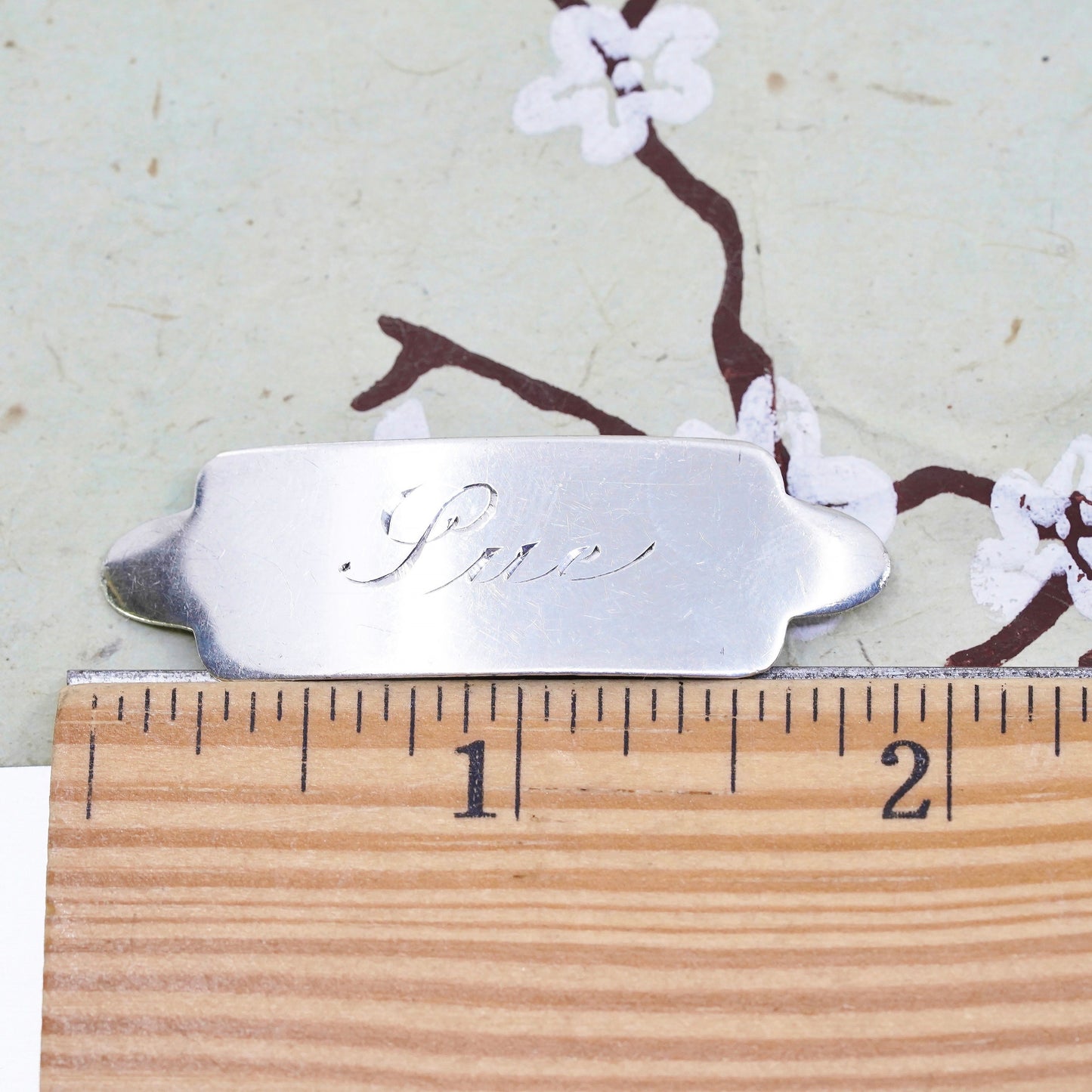 Vintage modern Sterling 925 silver handmade hair clip with Pue