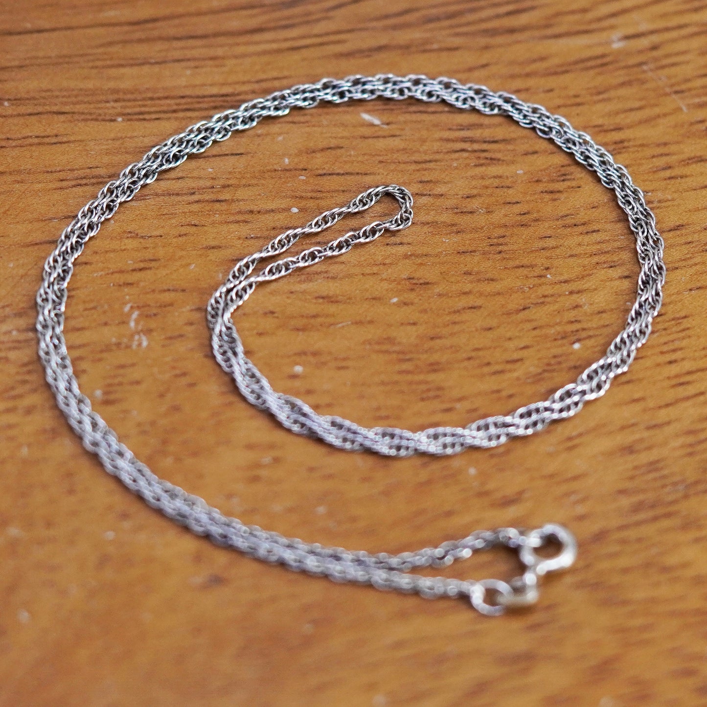 18”, 1.6mm, vintage Sterling silver necklace, Italy 925 Singapore link chain