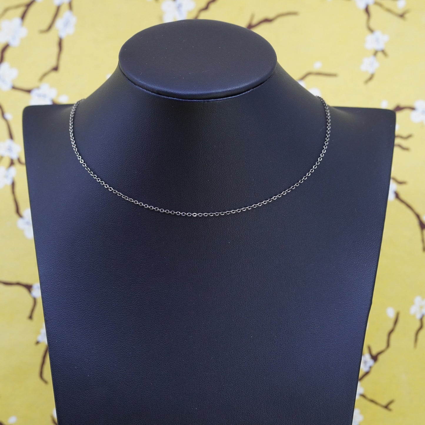 18”, 1mm, vintage Sterling silver necklace, 925 circle chain