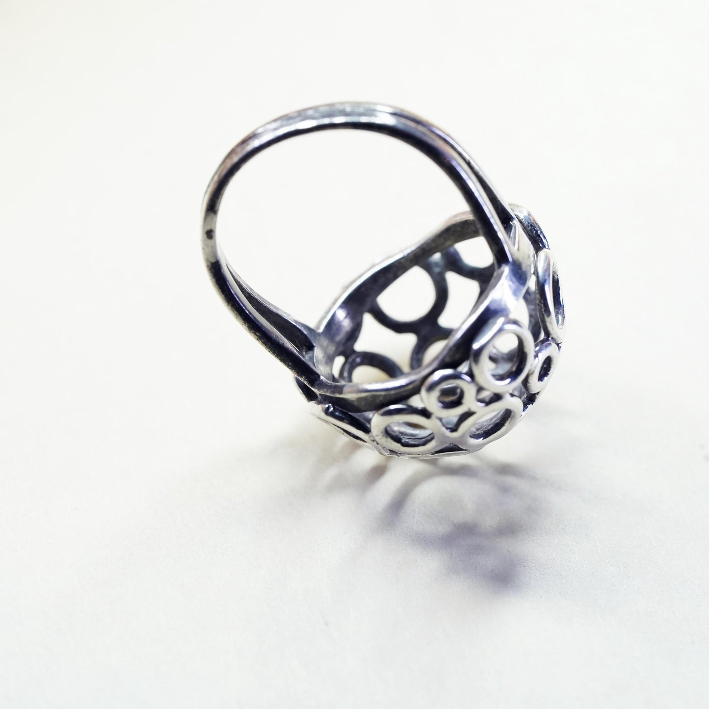 Size 5.75, vintage modern sterling silver handmade ring, 925 circle dome band