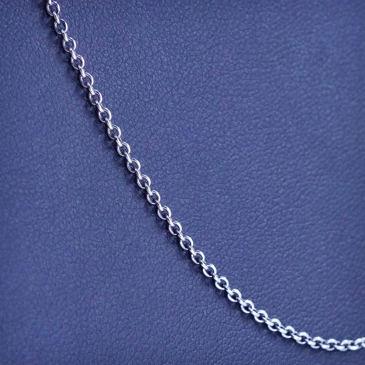 18" 1mm, Vintage Italian sterling silver circle link chain, 925 silver necklace